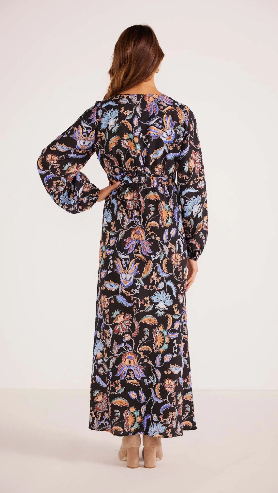 MinkPink Celeste Long Sleeve Midi Dress [COLOUR:Chintz Floral SIZE:XS]