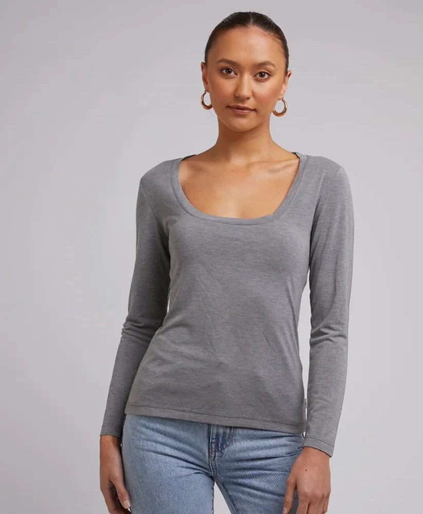 Silent Theory Harper Long Sleeve [COLOUR:Grey marle SIZE:6]