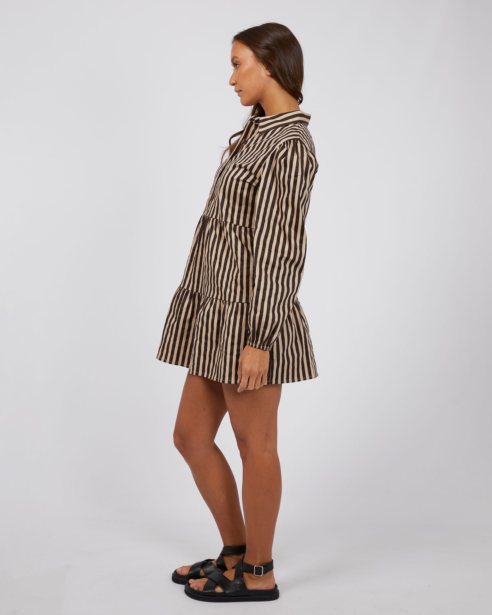 Silent Theory Reece Shirt Dress [COLOUR:Oat SIZE:6]