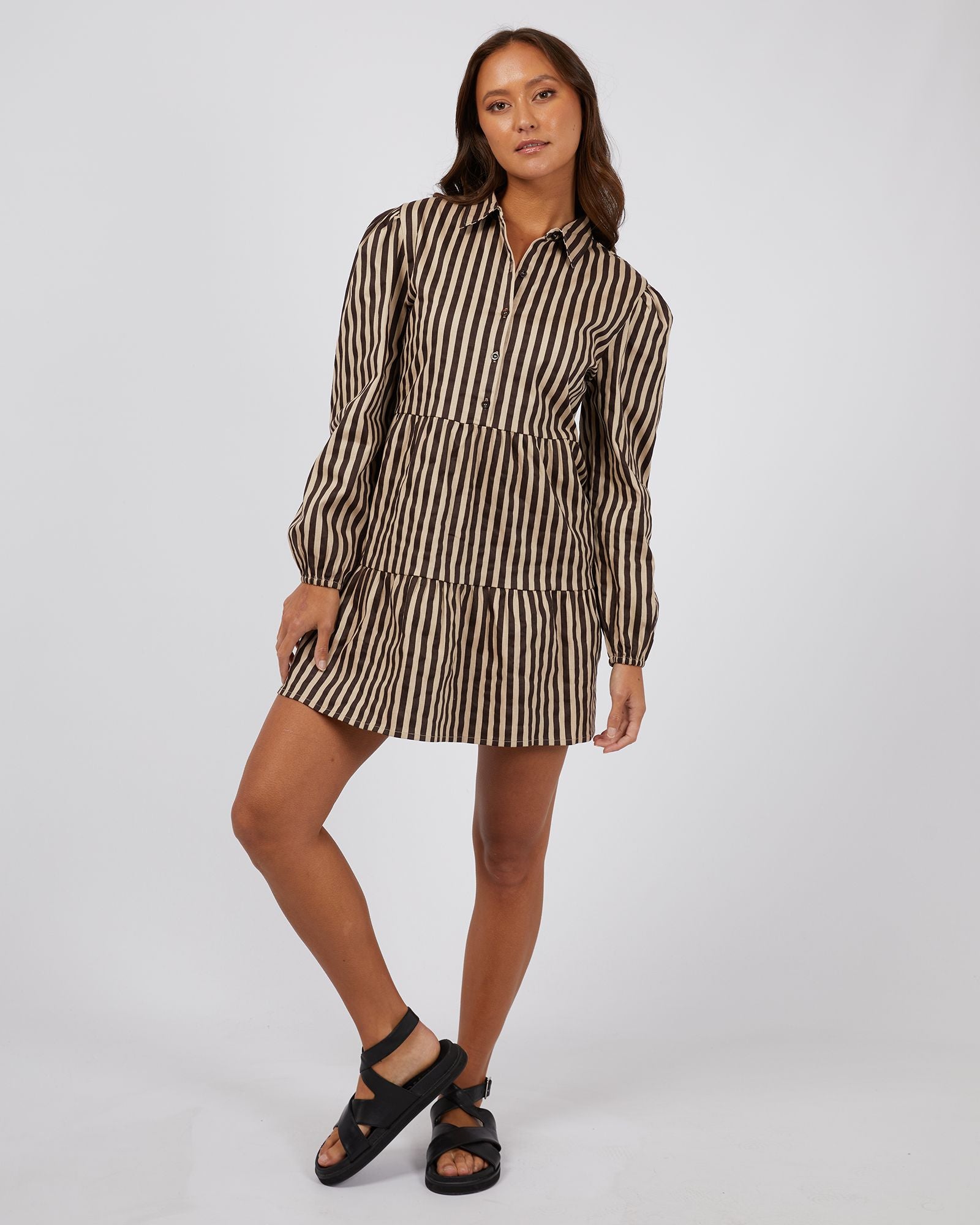 Silent Theory Reece Shirt Dress [COLOUR:Oat SIZE:6]