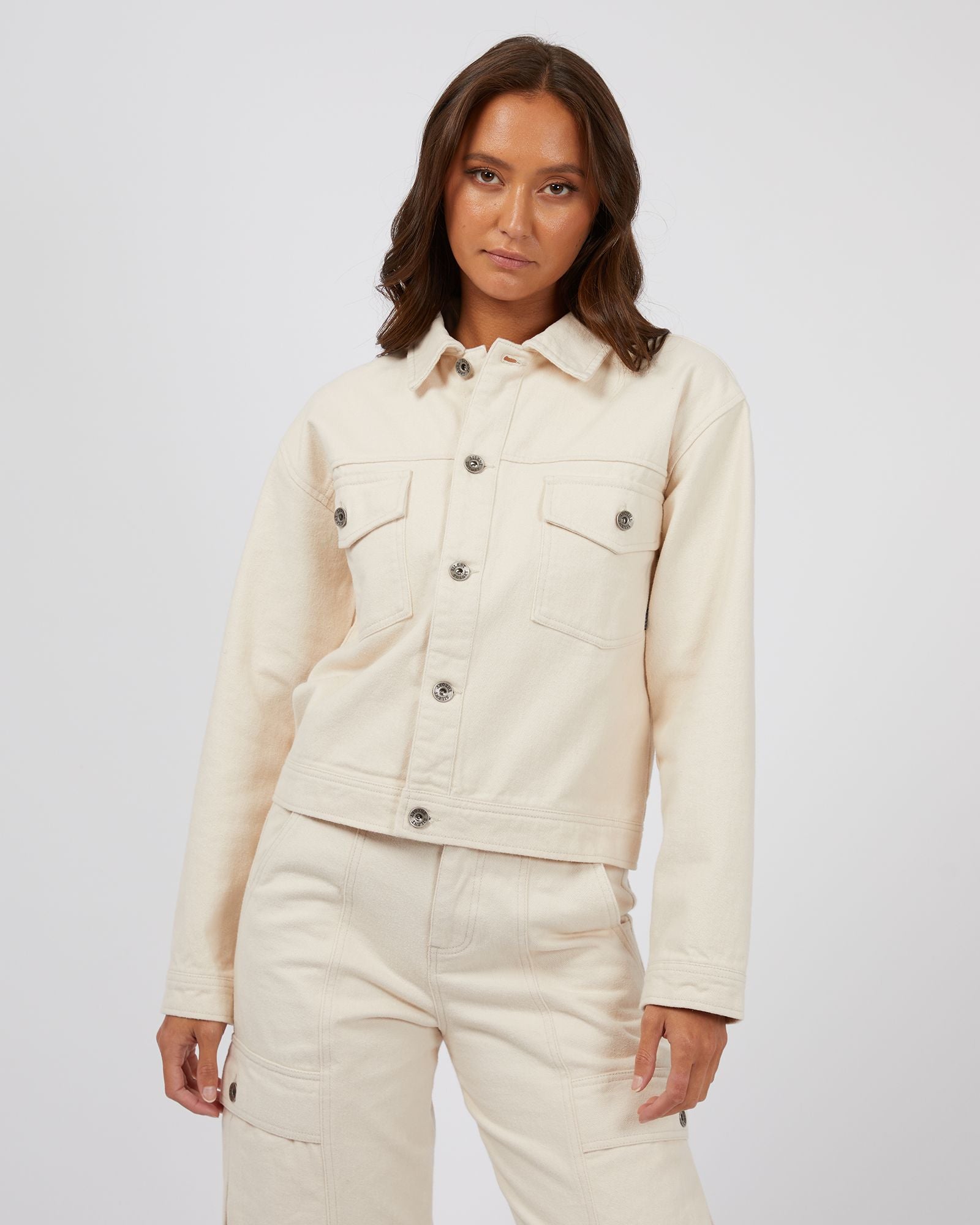 Silent Theory Dove Cropped Jacket [COLOUR:Beige SIZE:6]