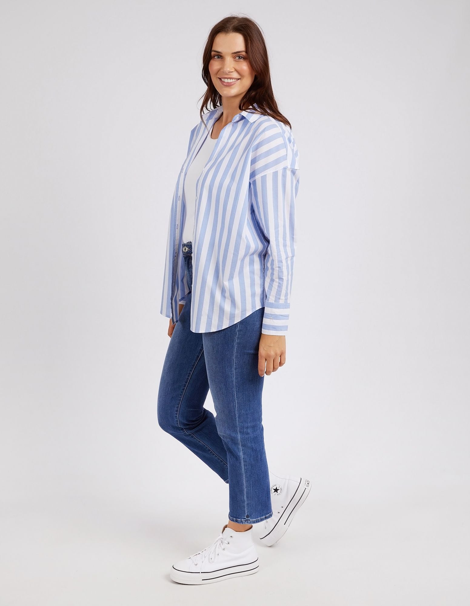 Elm Delia Stripe Shirt [COLOUR:Blue/White Stripe SIZE:8]