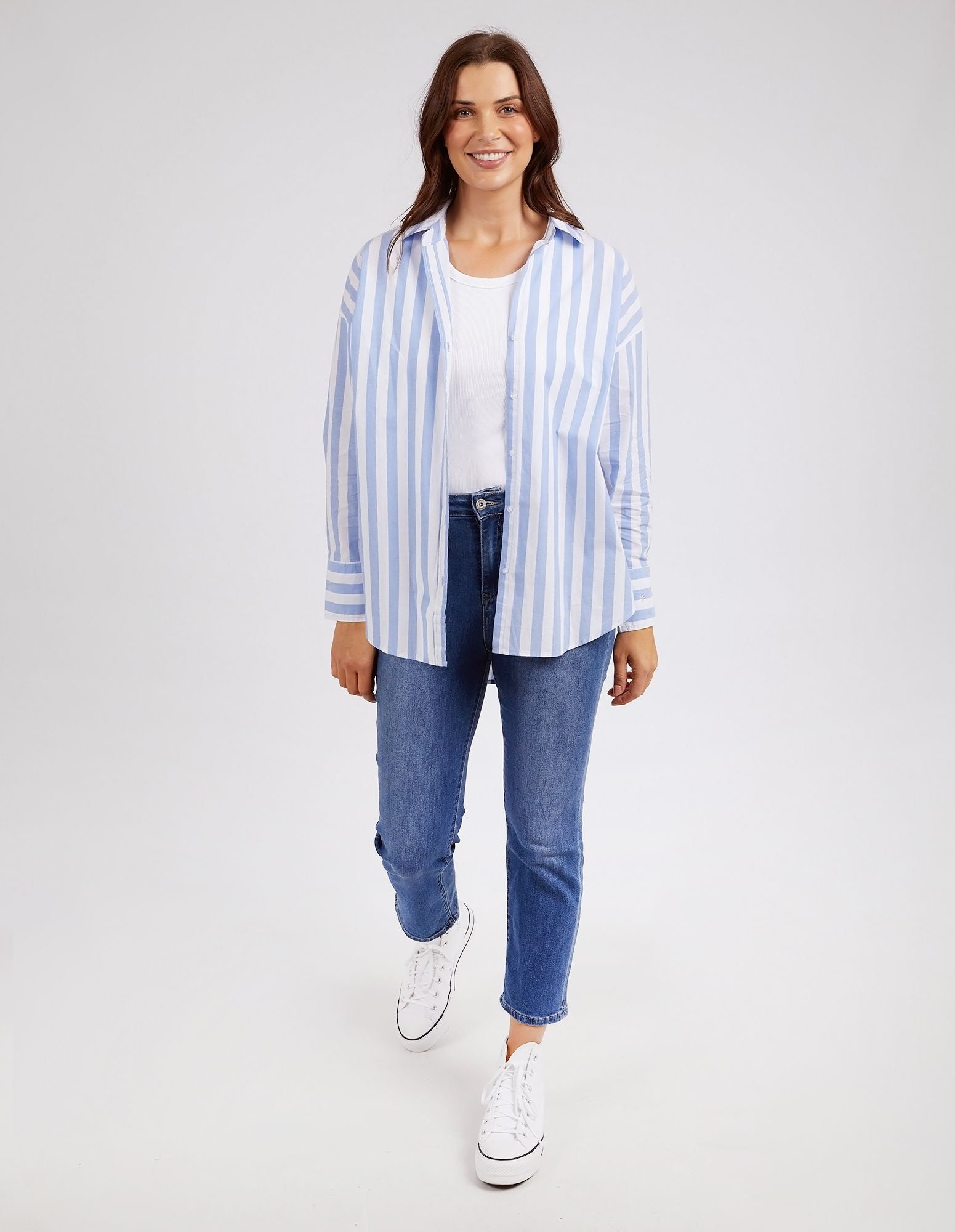 Elm Delia Stripe Shirt [COLOUR:Blue/White Stripe SIZE:8]