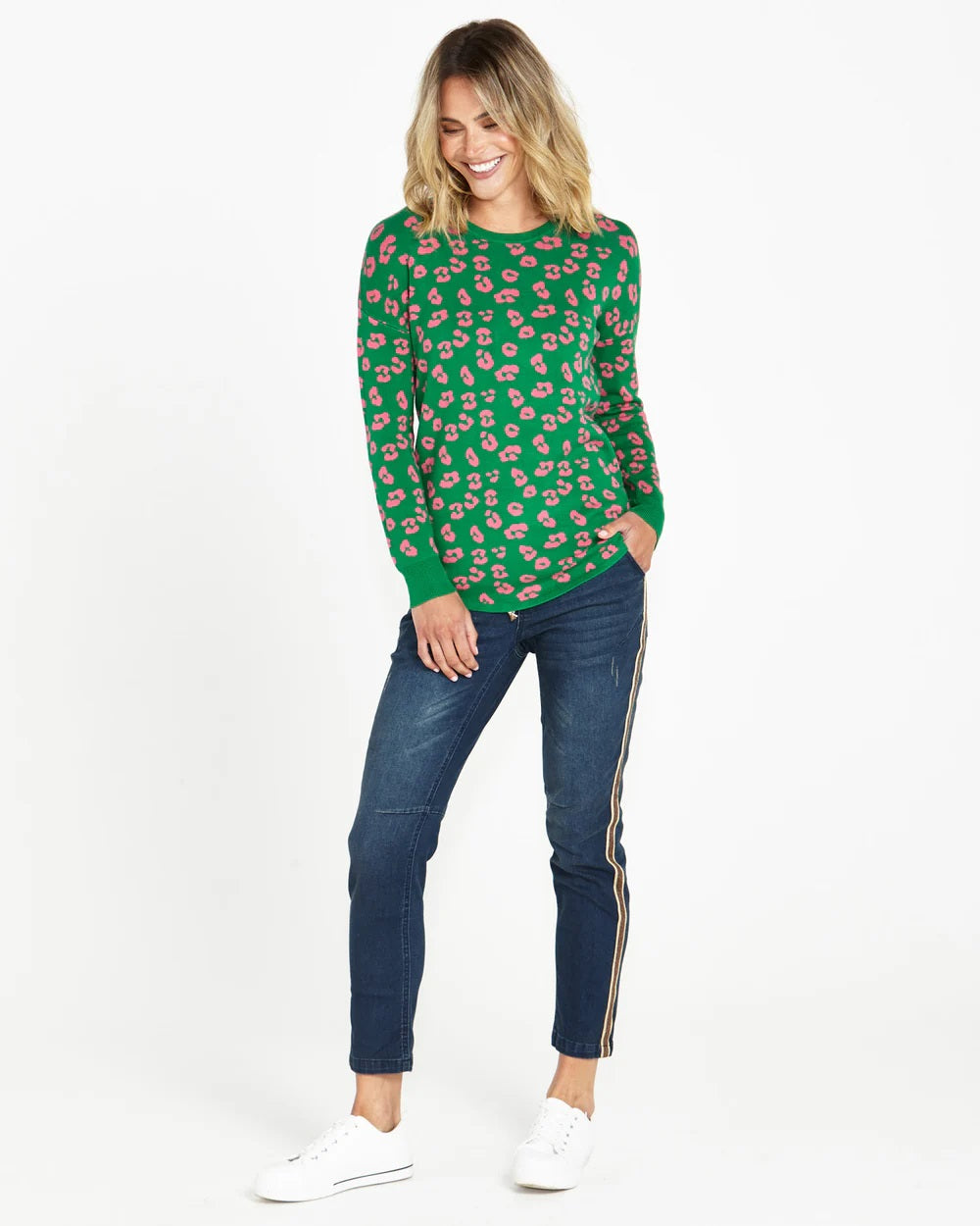 Betty Basics Sophie Knit Jumper – Cheetah Print - Main Image