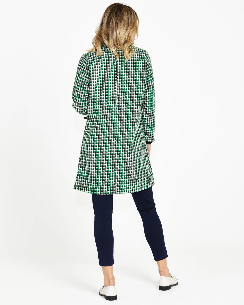 Betty Basics Wanda Coat [COLOUR:Green Houndstooth SIZE:S]