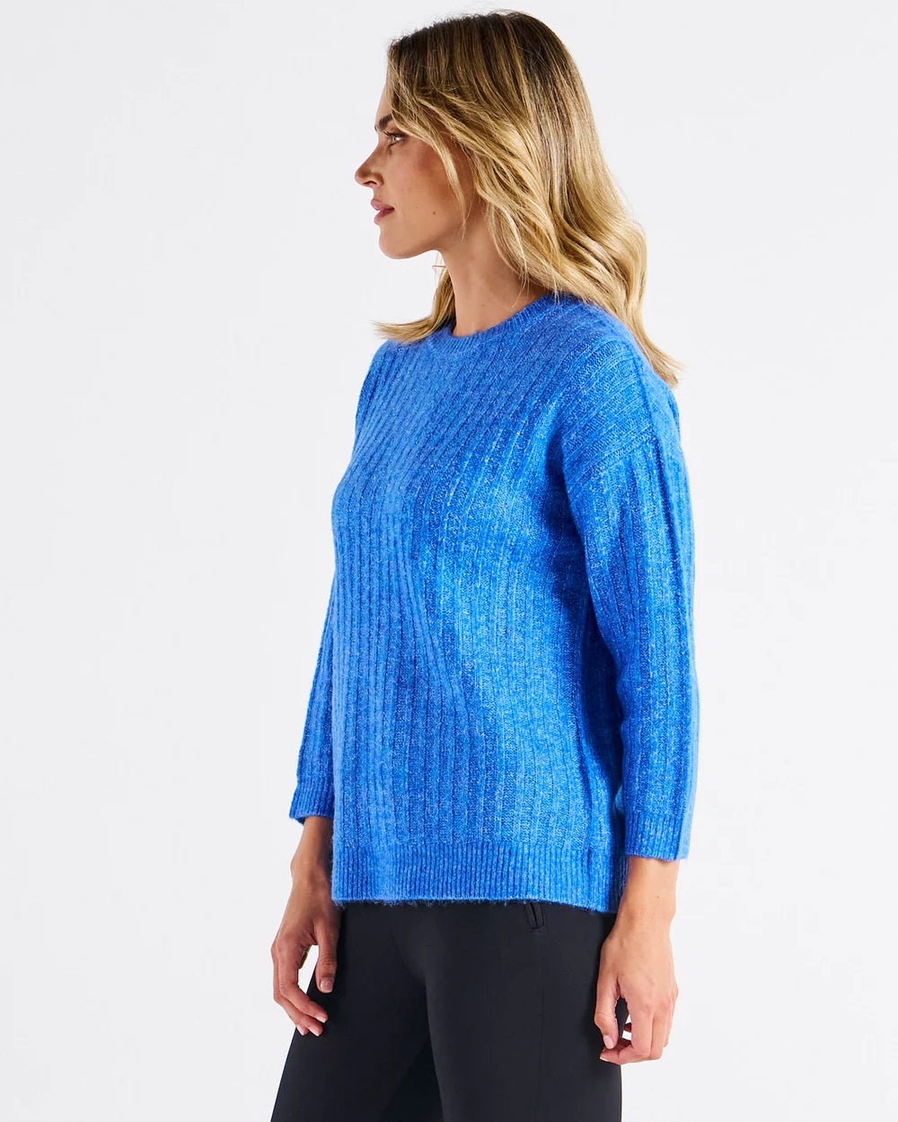 Betty Basics Kayla Knit Jumper [COLOUR:Horizon Blue SIZE:S]