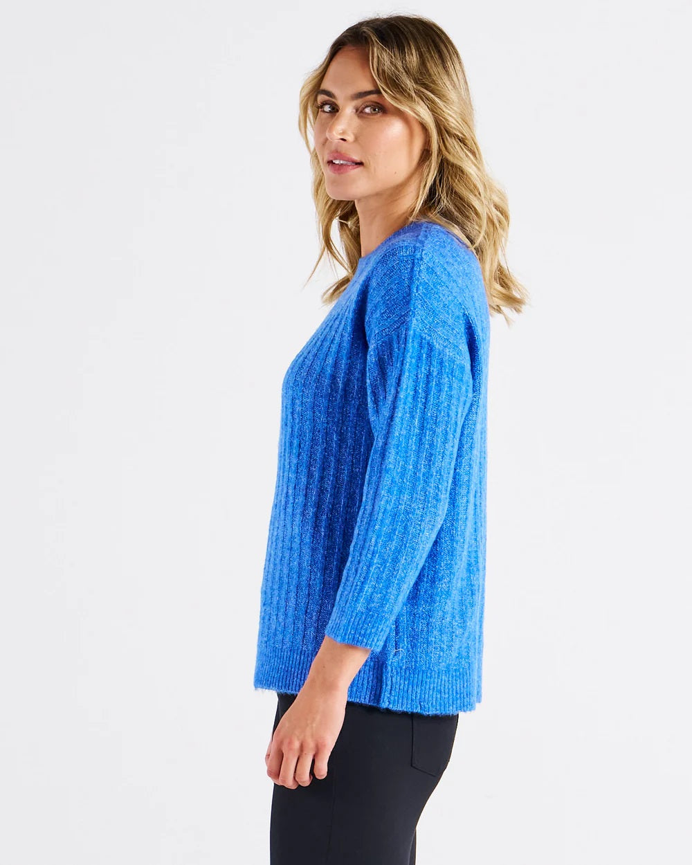 Betty Basics Kayla Knit Jumper [COLOUR:Horizon Blue SIZE:S]