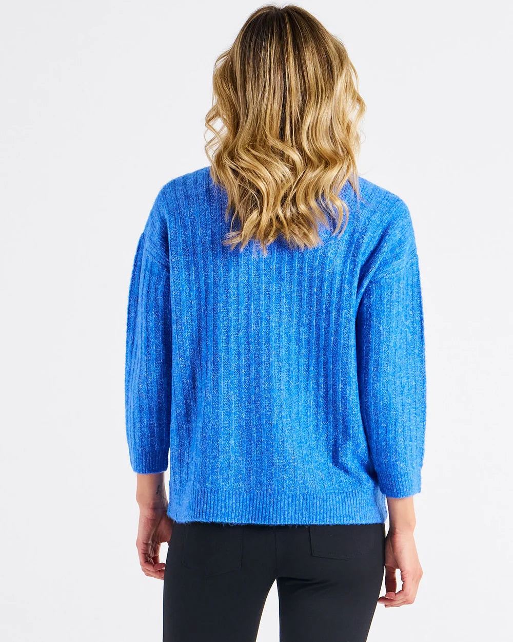 Betty Basics Kayla Knit Jumper [COLOUR:Horizon Blue SIZE:S]