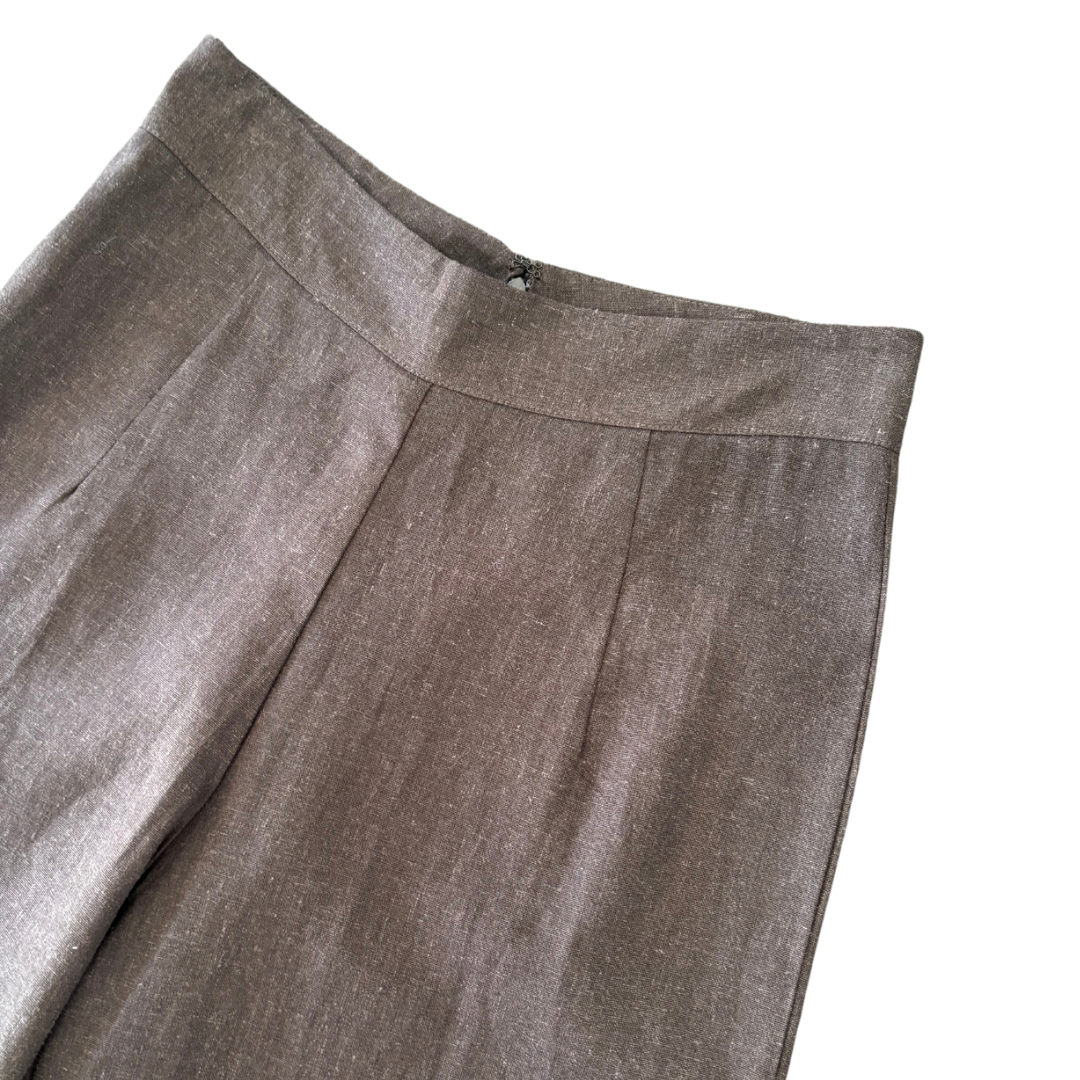 Carbon Joshua Linen High Waisted Pant [COLOUR:Dark Chocolate SIZE:8]