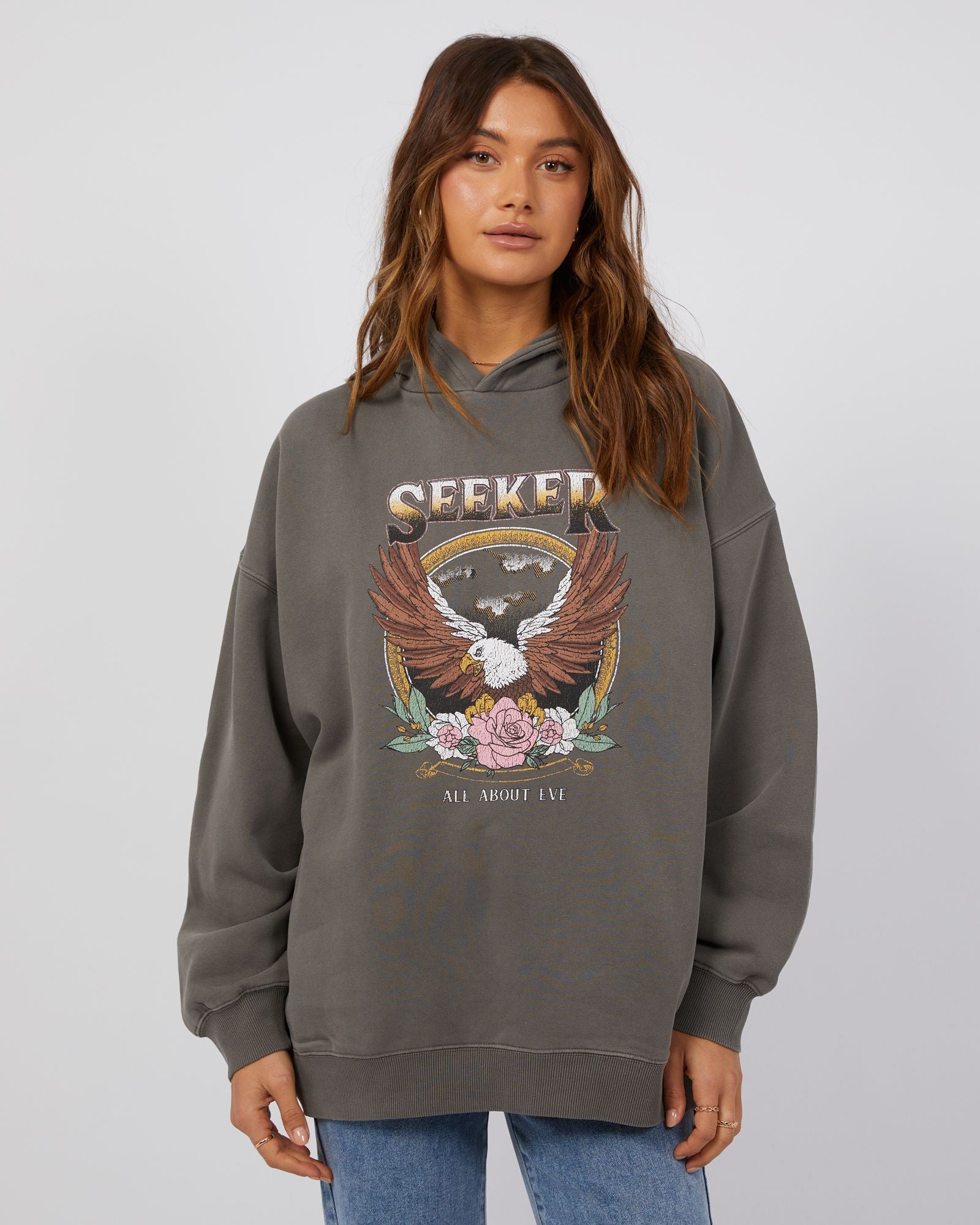 All About Eve Seeker Oversized Hoodie [COLOUR:Charcoal SIZE:6]