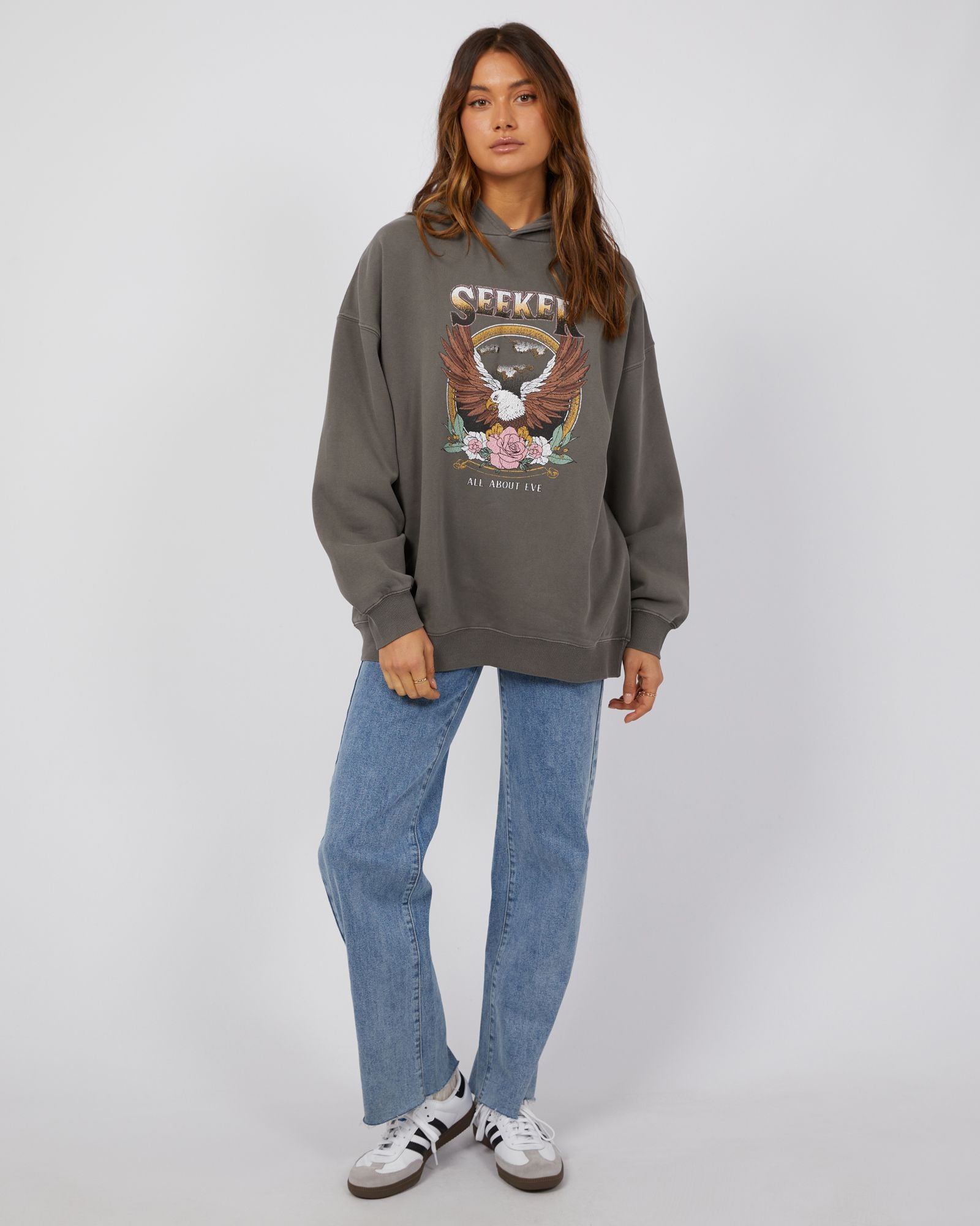 All About Eve Seeker Oversized Hoodie [COLOUR:Charcoal SIZE:6]