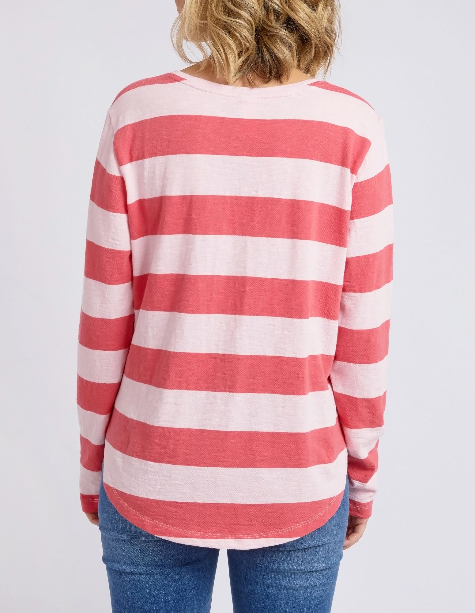 Elm Spritz Stripe L/S Tee [COLOUR:Coral SIZE:8]