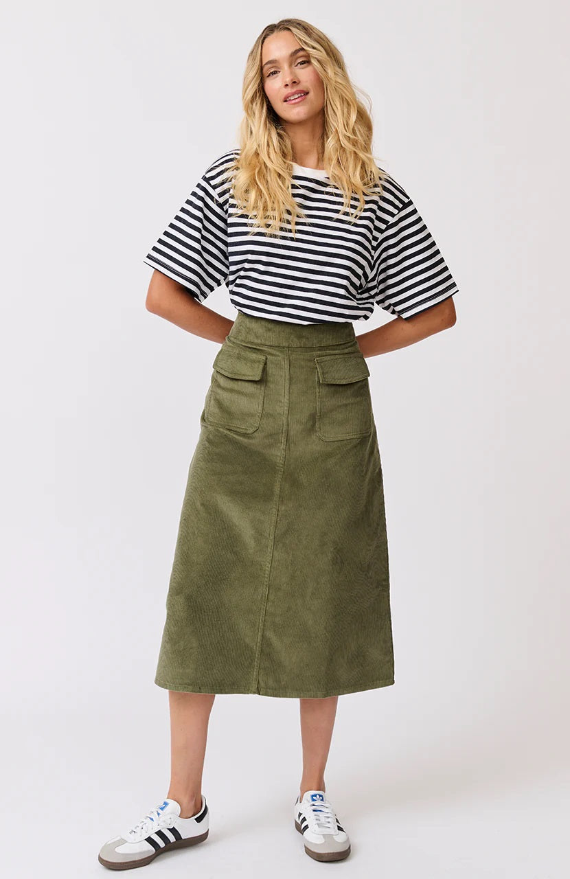 Cartel & Willow Astrid Skirt [COLOUR:Thyme green SIZE:XS]