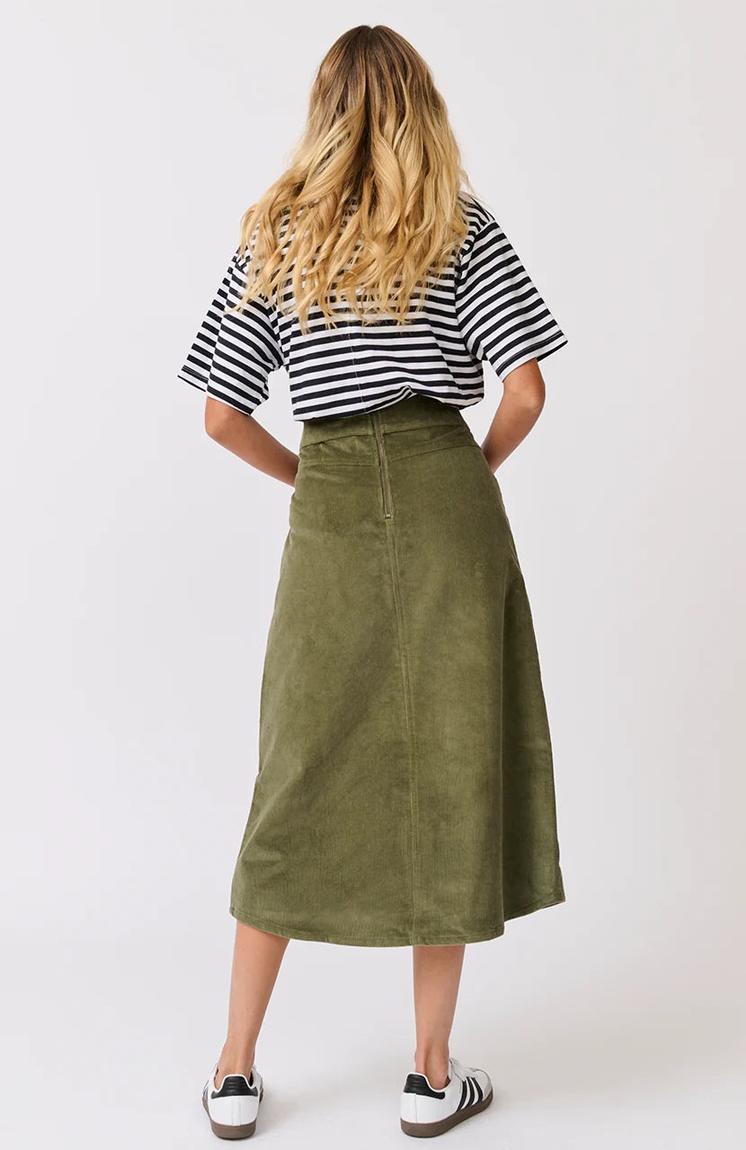 Cartel & Willow Astrid Skirt [COLOUR:Thyme green SIZE:XS]