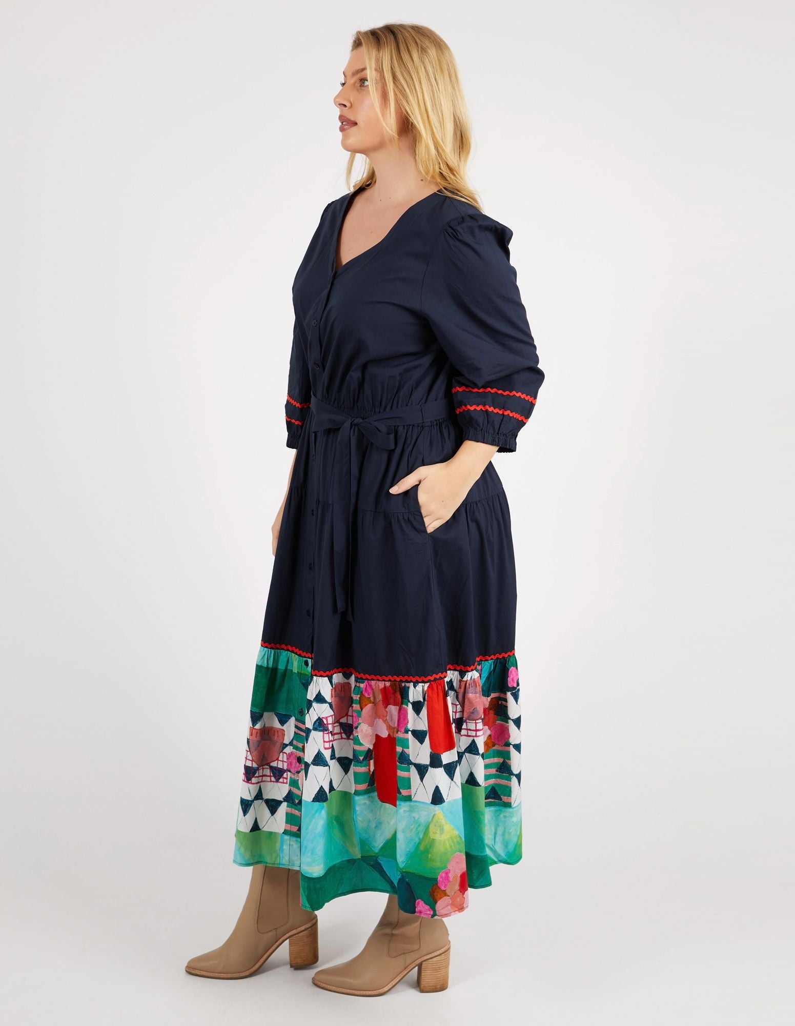 Elm Private Universe Dress [COLOUR:Navy SIZE:8]