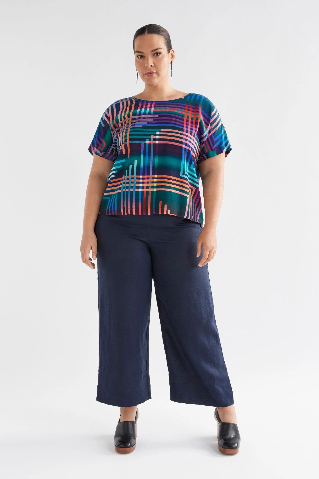 Elk Eryn Top [COLOUR:Navy Ligheten Print SIZE:10]