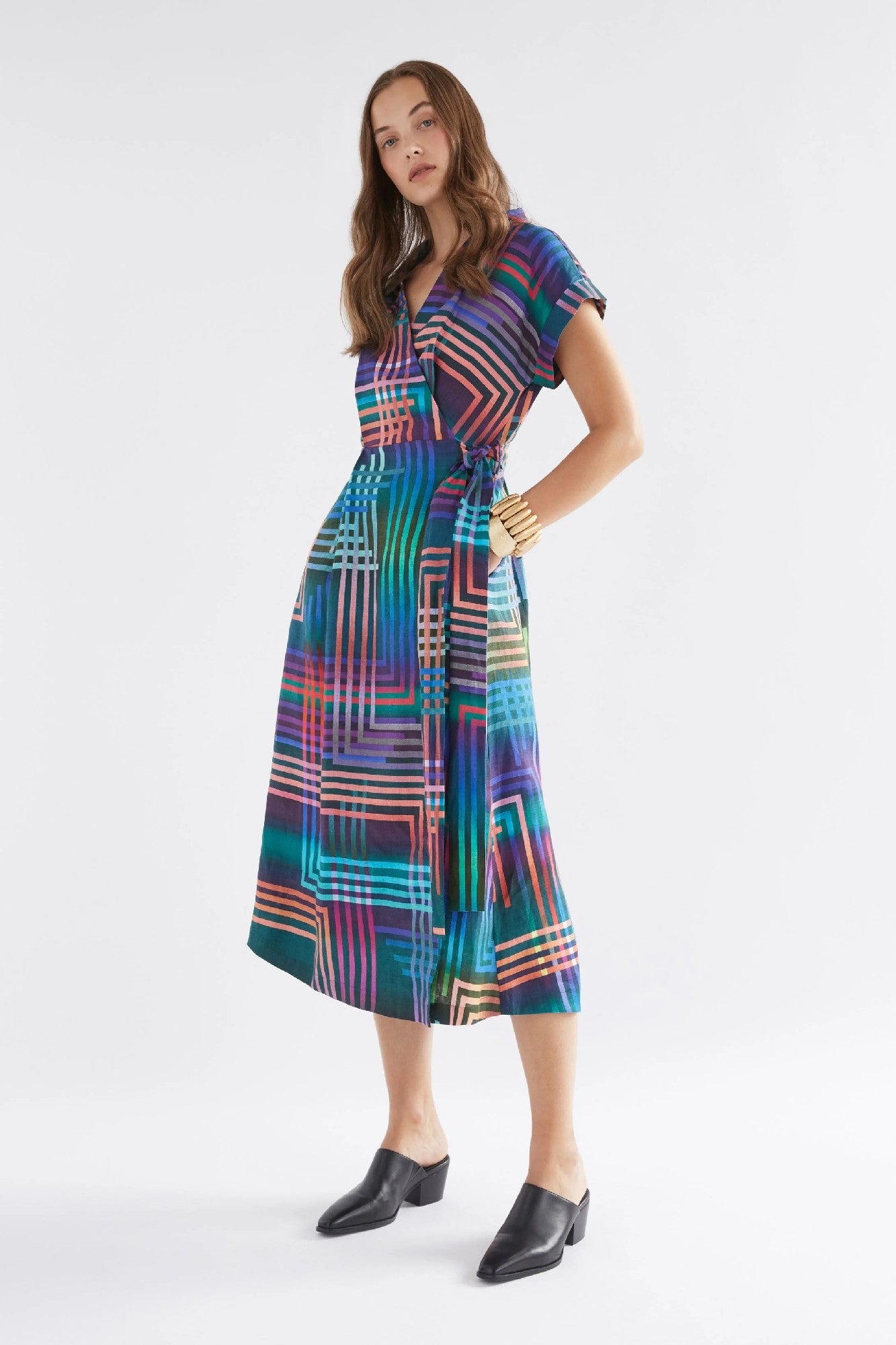 Elk Minnen Wrap Dress [COLOUR:Navy Ligheten Print SIZE:12]