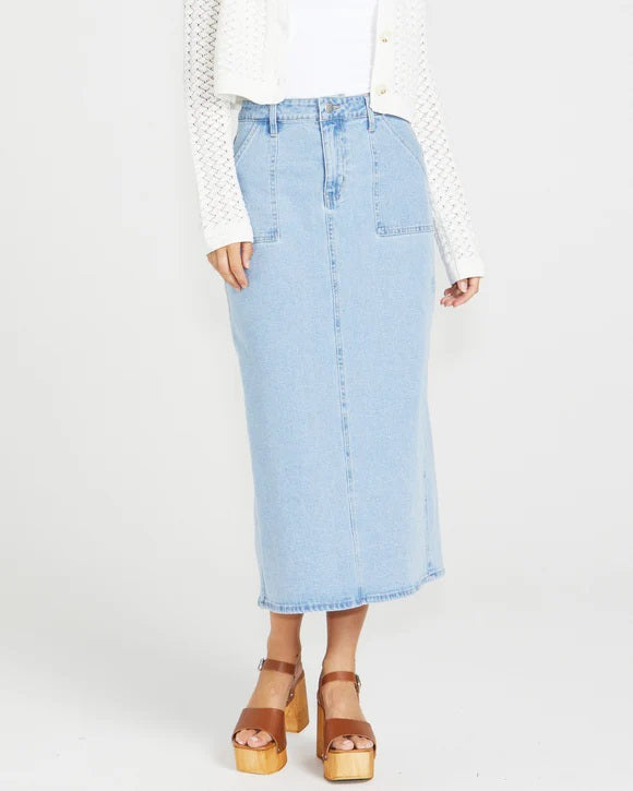 Sass Isella Denim Skirt [COLOUR:92 Sandwash SIZE:8]