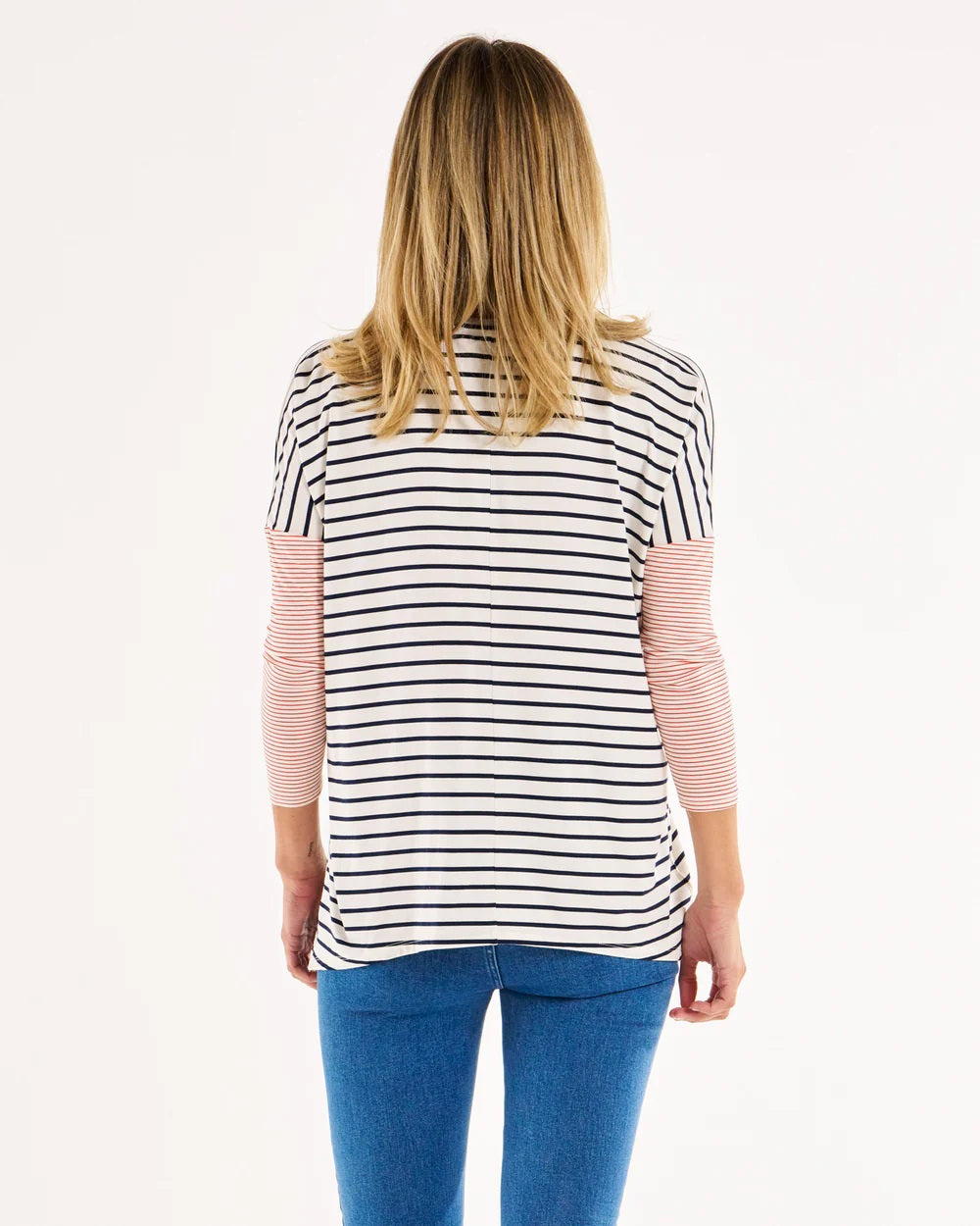 Betty Basics Geneva Tee [COLOUR:Blue/Red Stripe SIZE:8]