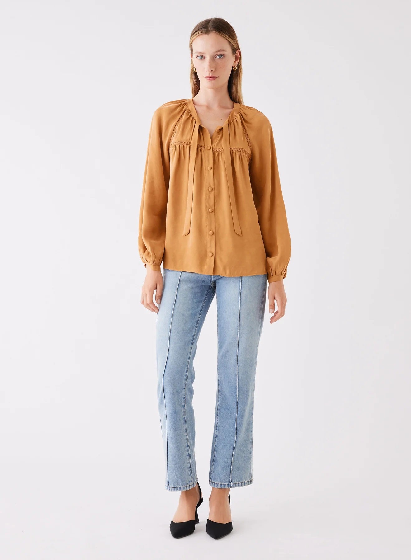 Esmaee Compass Blouse [COLOUR:Mustard SIZE:XS]