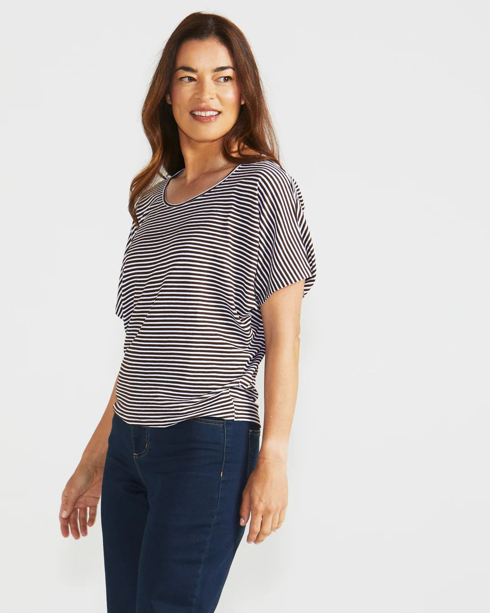 Betty Basics Maui Tee [COLOUR:Nutmeg Stripe SIZE:8]