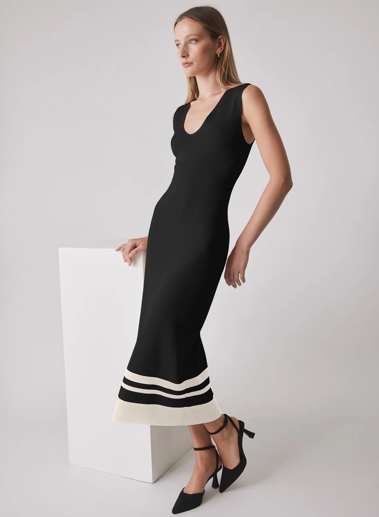 Esmaee Axel Dress [COLOUR:Black/cream SIZE:XS]