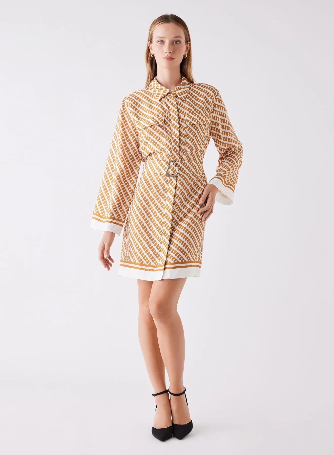 Esmaee Restrospective Dress [COLOUR:Mustard Print SIZE:XS]