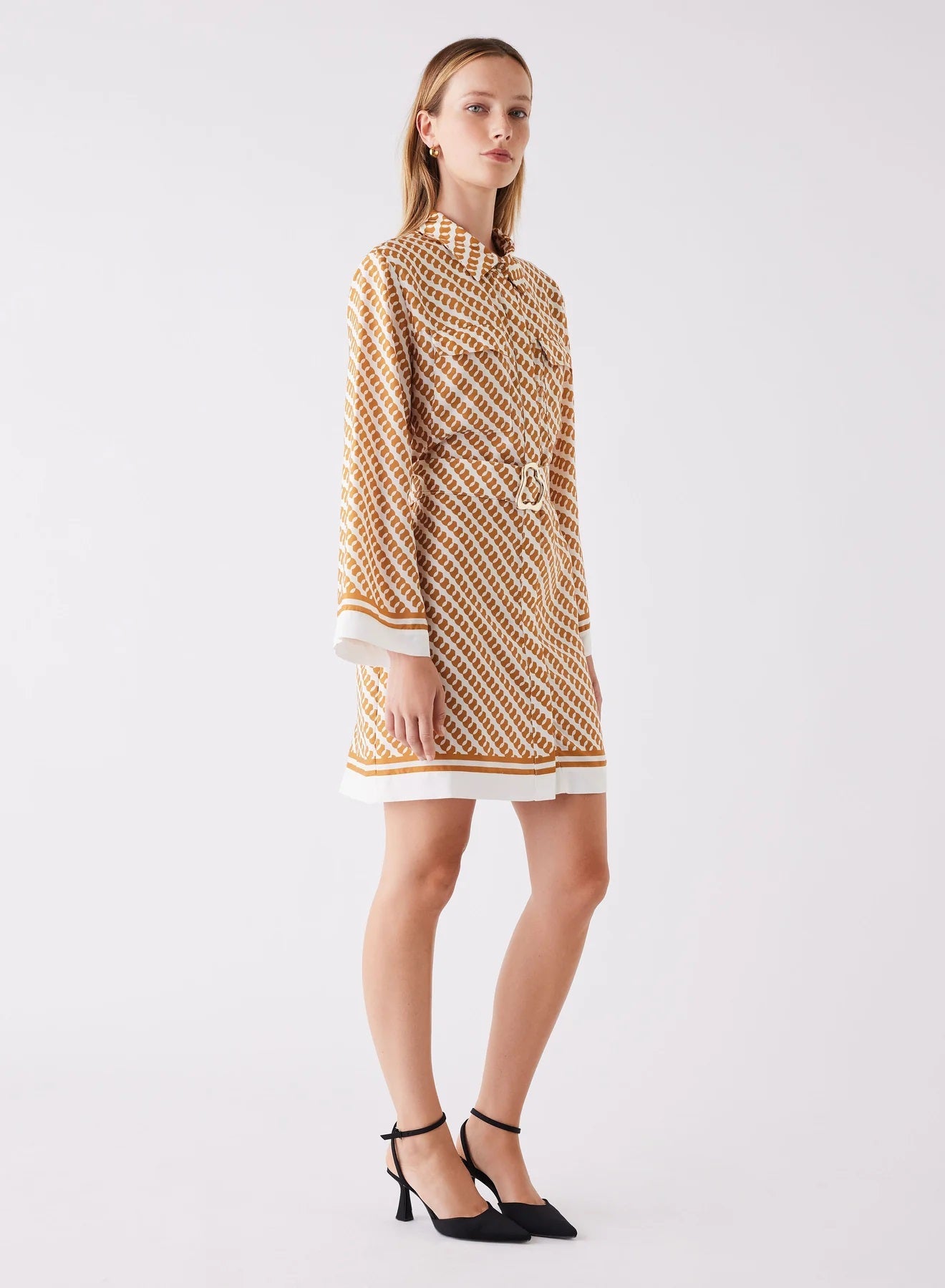 Esmaee Restrospective Dress [COLOUR:Mustard Print SIZE:XS]