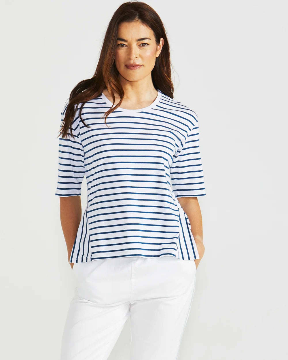 Betty Basics Naomi Tee [COLOUR:Navy stripe SIZE:8]