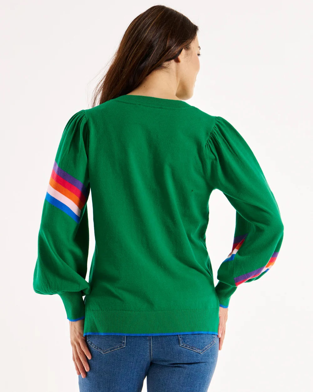 Betty Basics Tori Jumper [COLOUR:Green Rainbow SIZE:S]