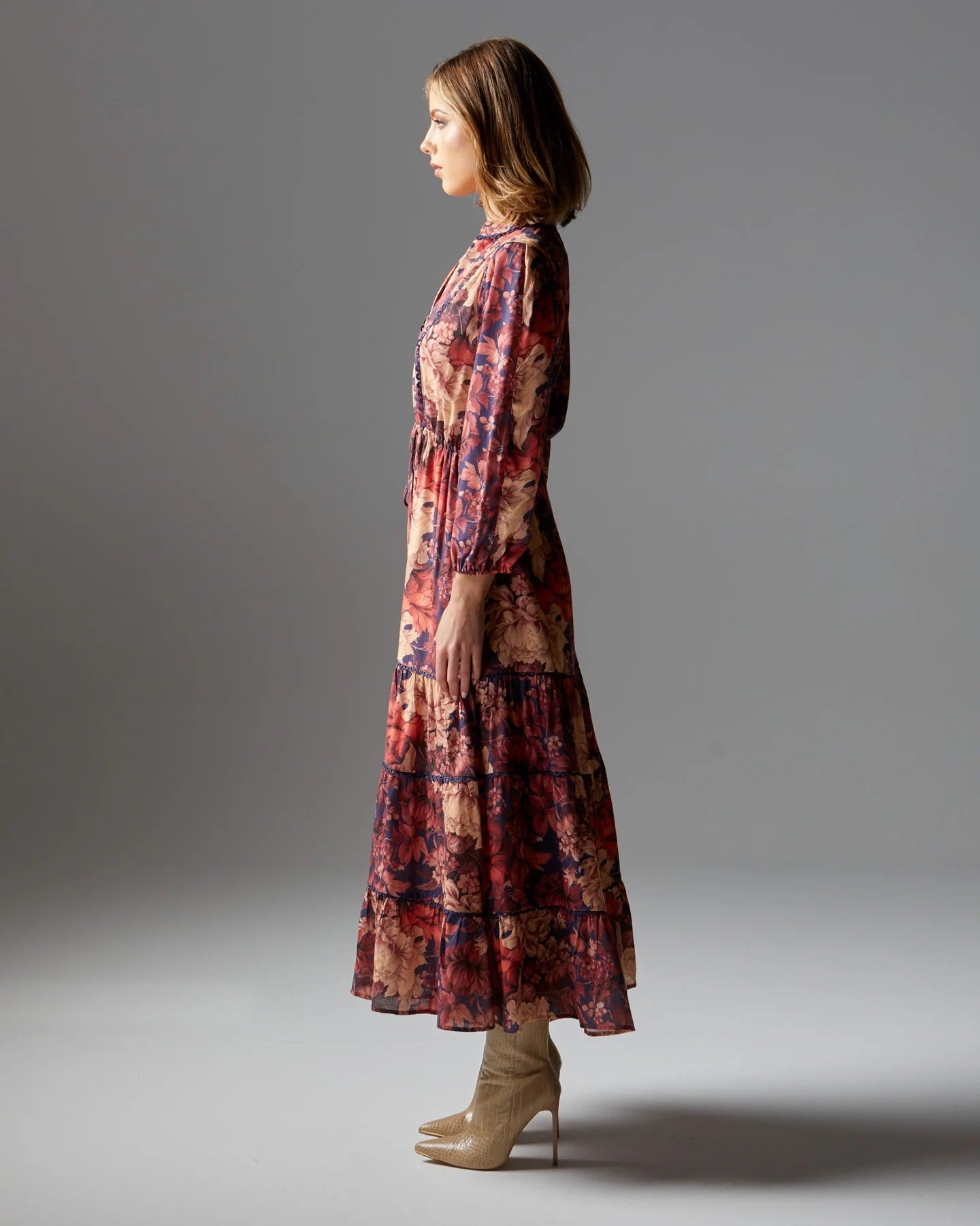 Fate + Becker Berry Kiss Midi Dress [COLOUR:Floral SIZE:8]