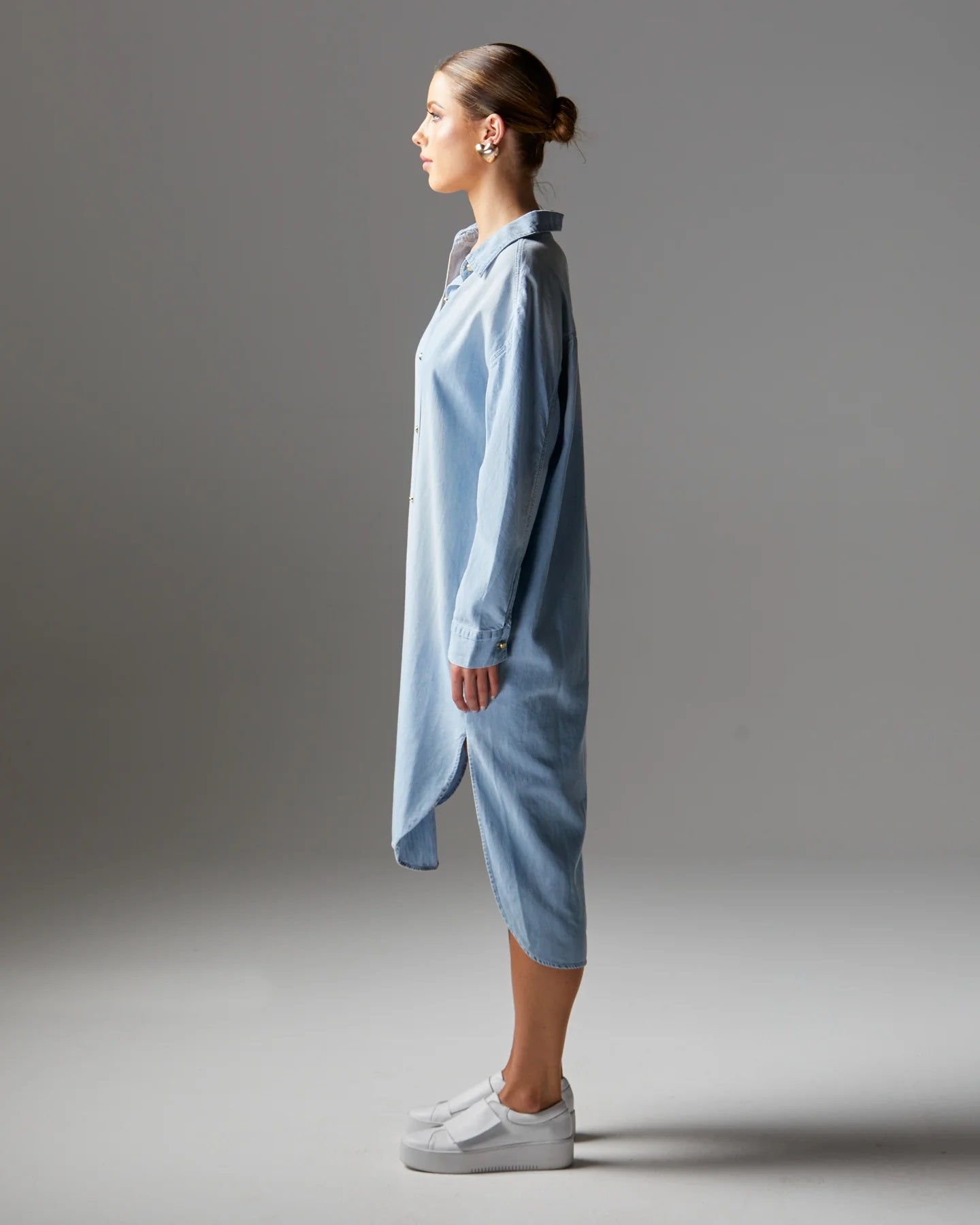 Fate + Becker Flight Shirt Dress [COLOUR:Bleach Wash SIZE:10]