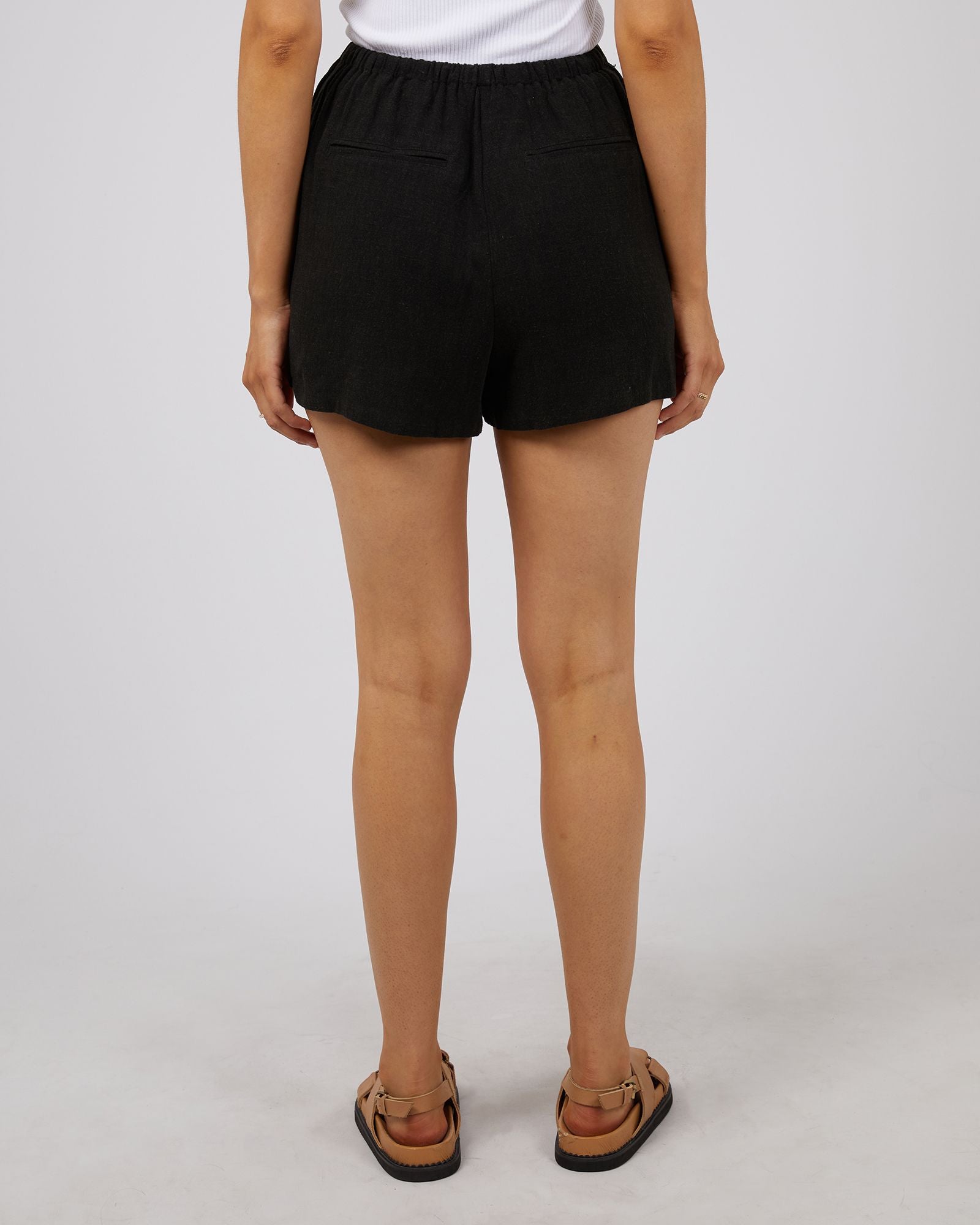 All About Eve Luxe Linen Mini Short [COLOUR:Black SIZE:6]