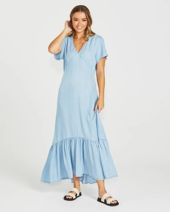 Sass Davie Maxi Dress [COLOUR:Chambray SIZE:6]