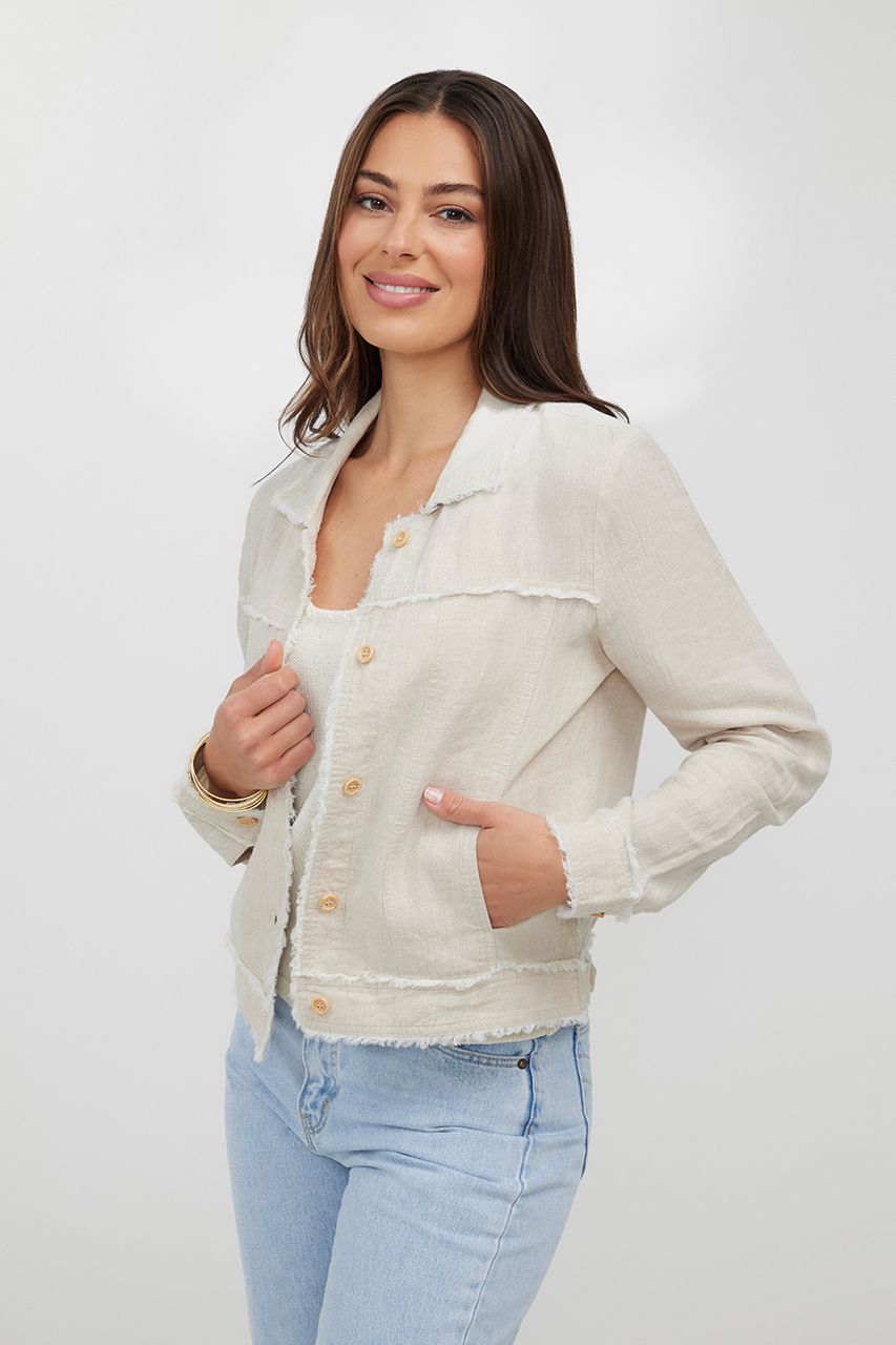 Humidity Bella Linen Jacket [COLOUR:Natural SIZE:S]