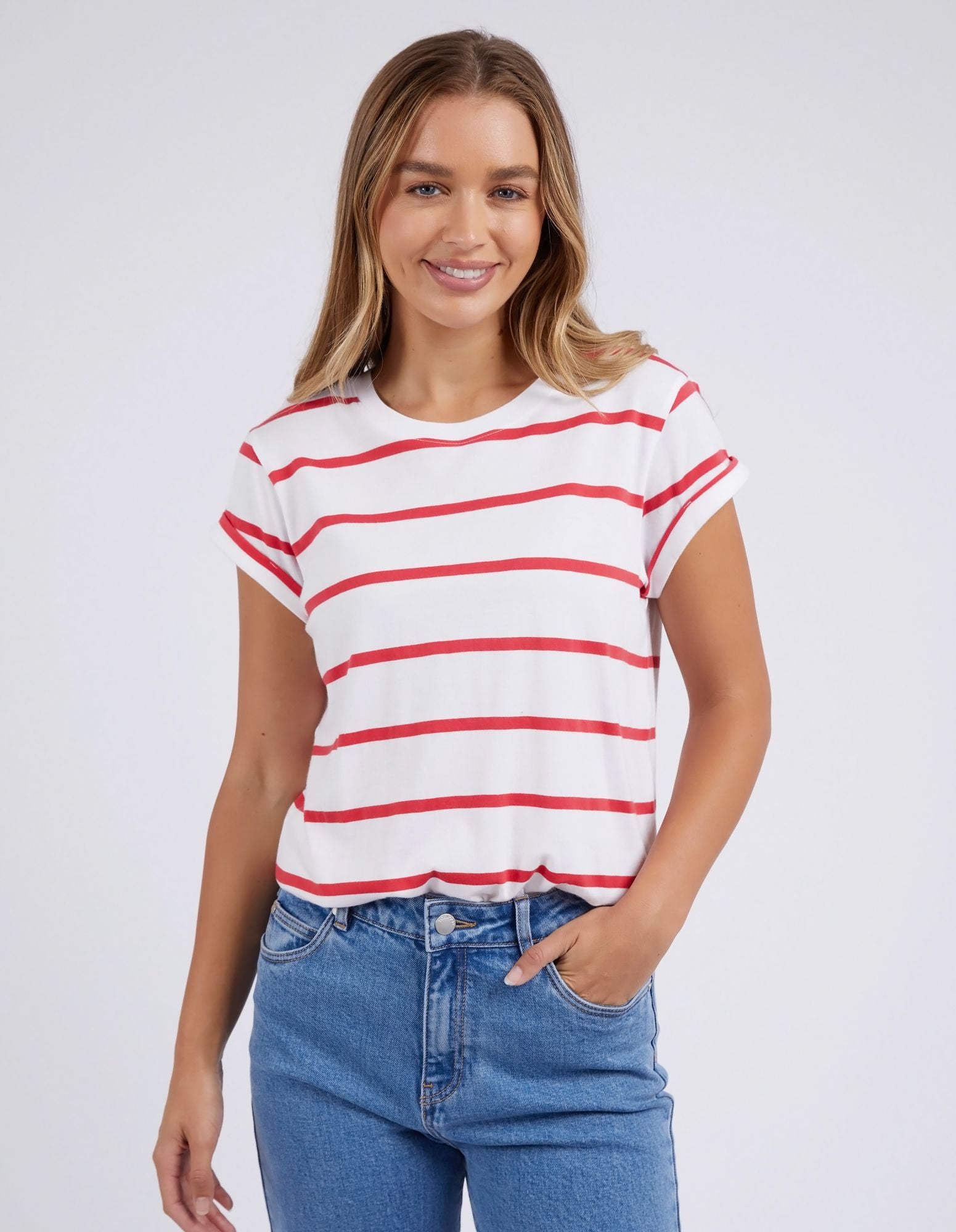 Foxwood Manly Stripe Tee | Red and White Striped Women's T-Shirt | Little Extras Lifestyle | Forbes Women's Clothing Boutique