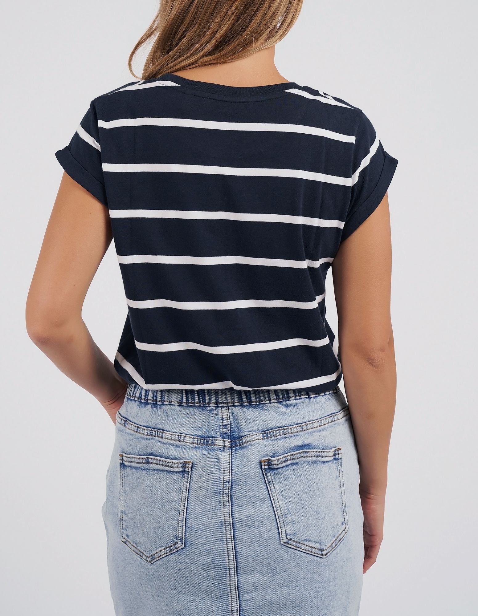 Foxwood Manly Stripe Tee [COLOUR:Navy SIZE:8]