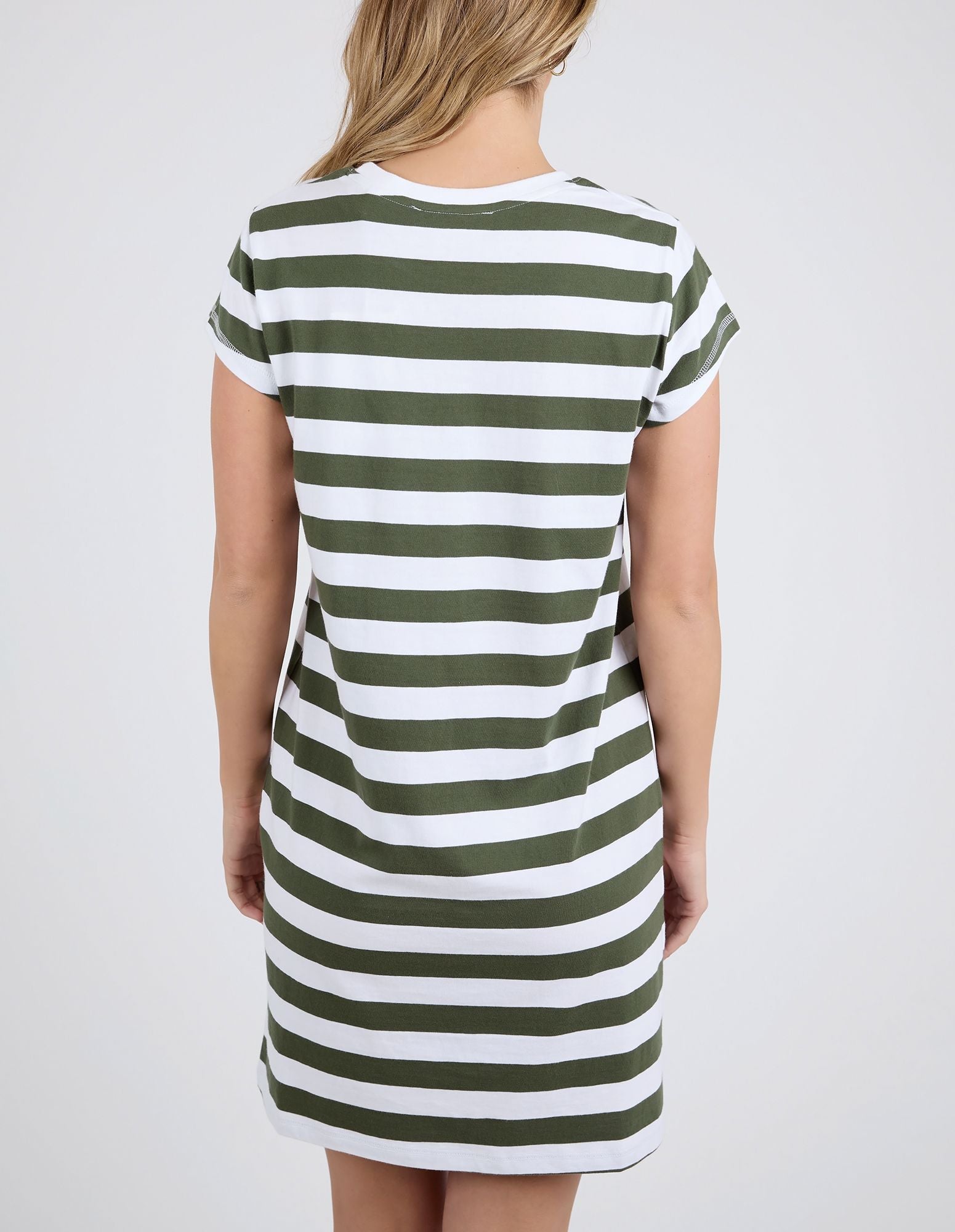 Foxwood Signature Stripe Tee Dress [COLOUR:Khaki SIZE:8]