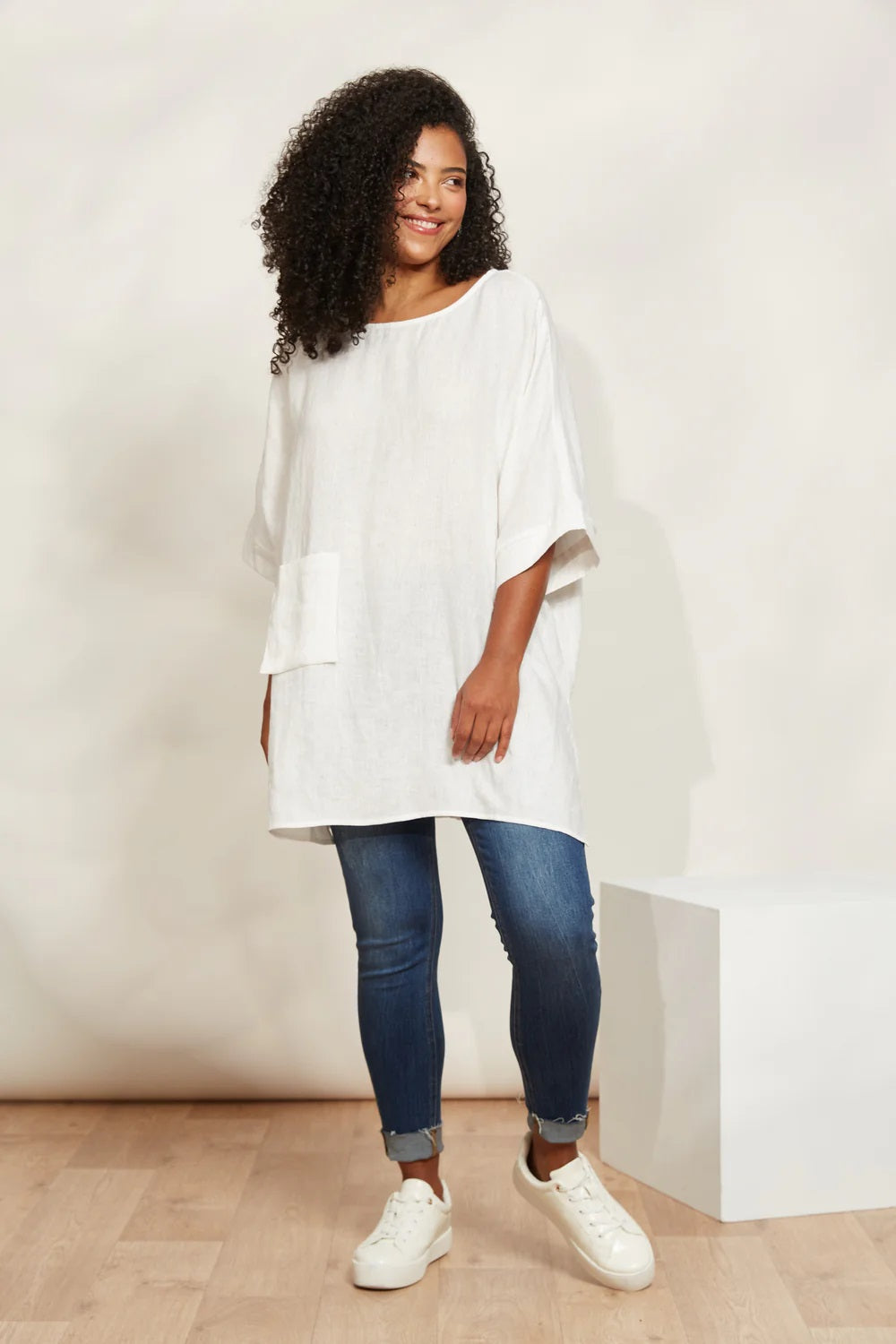 Eb & Ive Halcyon Relaxed Top [COLOUR:Opal   SIZE:One size]