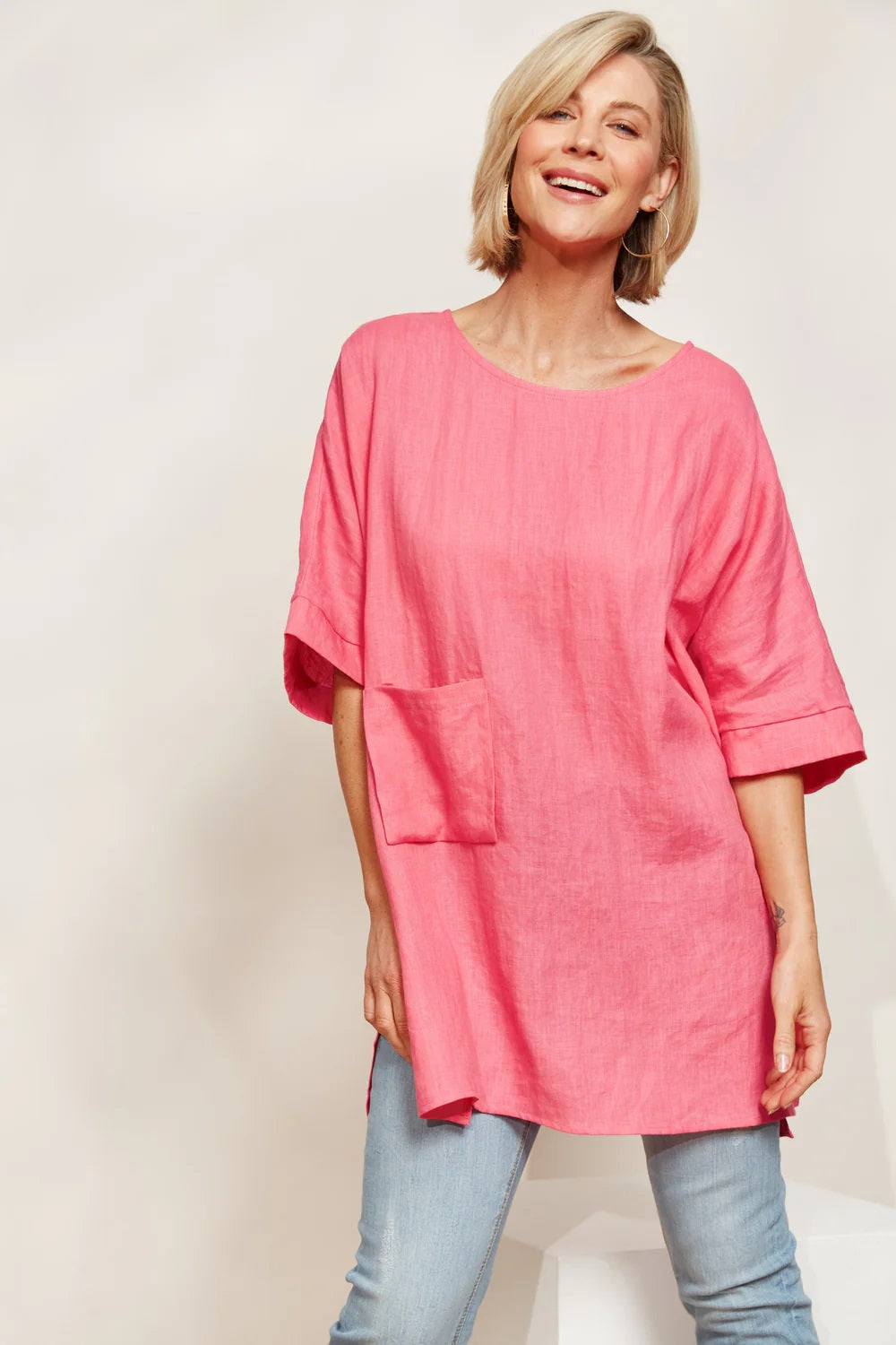 Eb & Ive Halcyon Relaxed Top [COLOUR:Musk SIZE:One size]