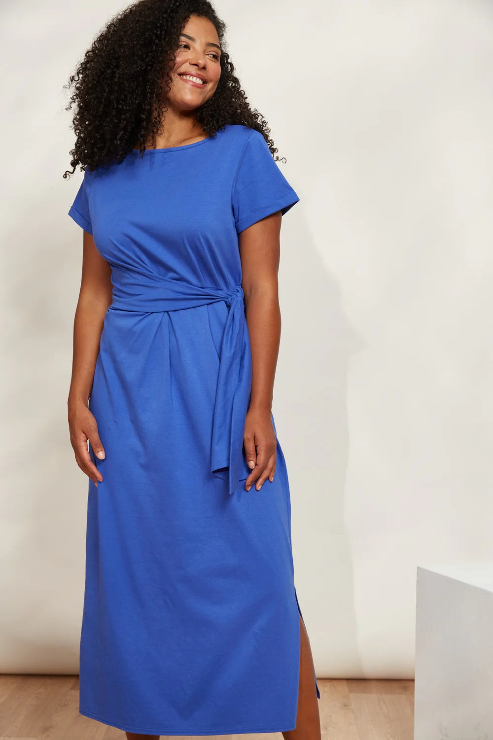 Eb & Ive Verano Tie Dress [COLOUR:Cobalt SIZE:XS]