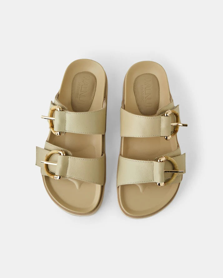 Walnut Mint Leather Slide [COLOUR:Camel SIZE:37]