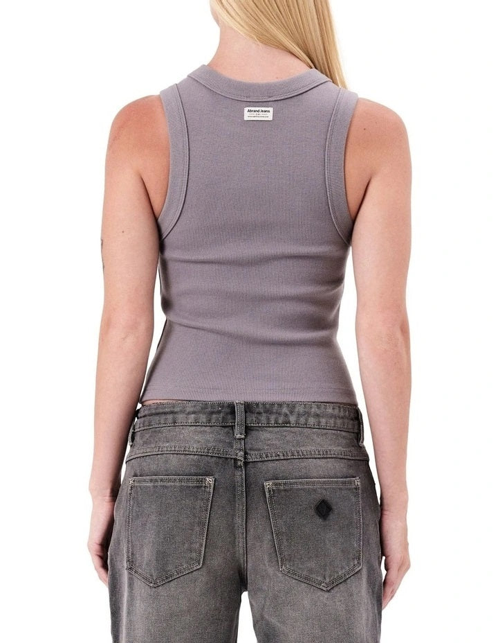 Abrand Heather Icon Long Singlet [COLOUR:Storm Grey SIZE:XS]