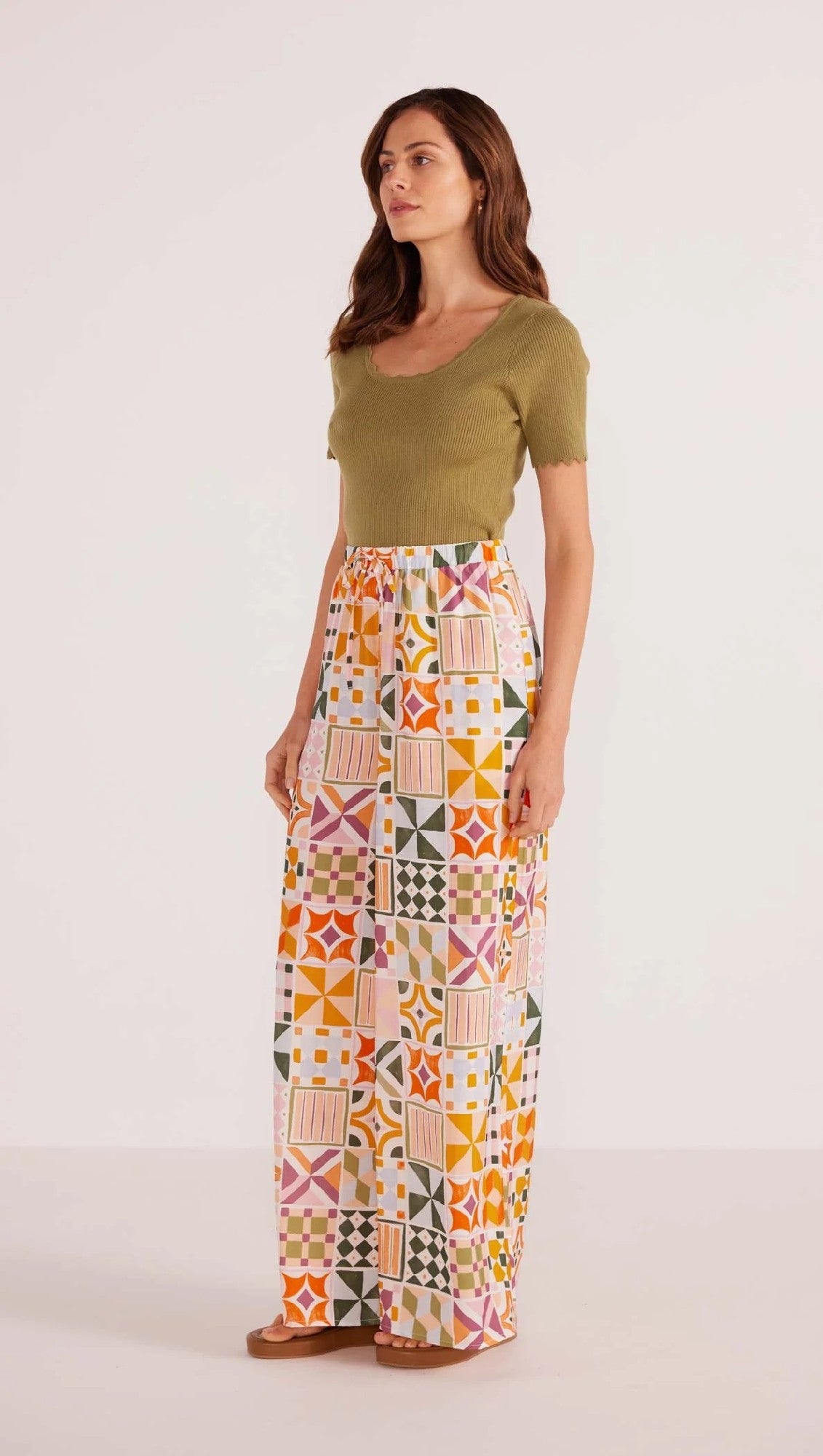 MinkPink Louisa Wide Leg Pant [COLOUR:Mosaic SIZE:XS]