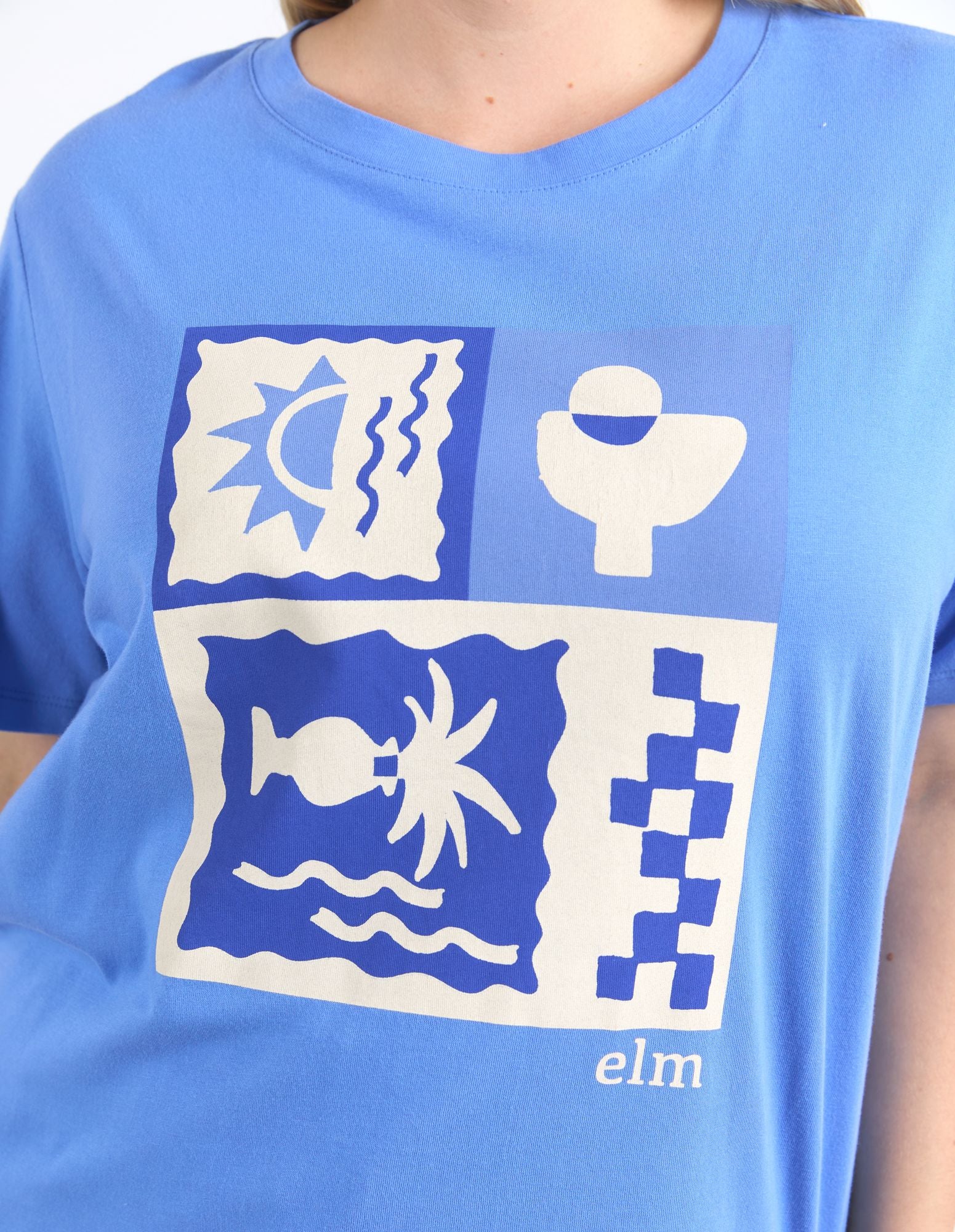 Elm Holiday Sun Tee [COLOUR:Cerulean blue SIZE:8]