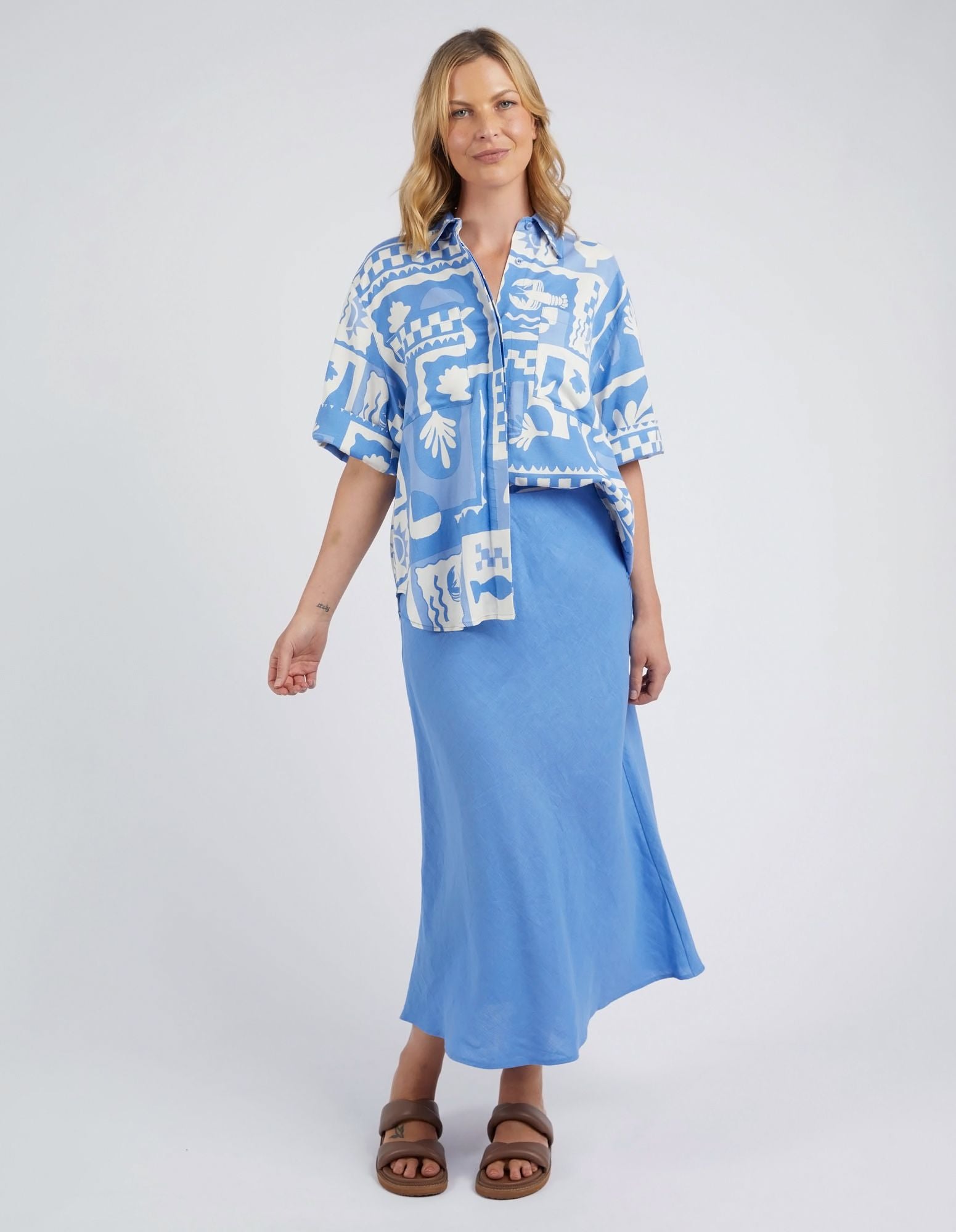 Elm Holiday Sun Shirt [COLOUR:Cerulean blue SIZE:8]