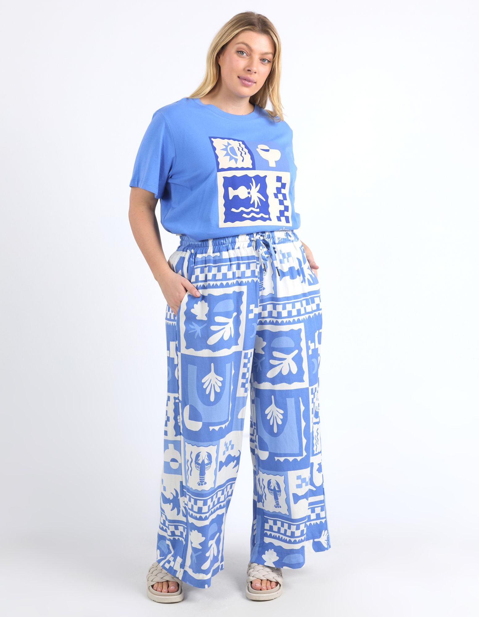 Elm Holiday Sun Pant [COLOUR:Cerulean blue SIZE:8]