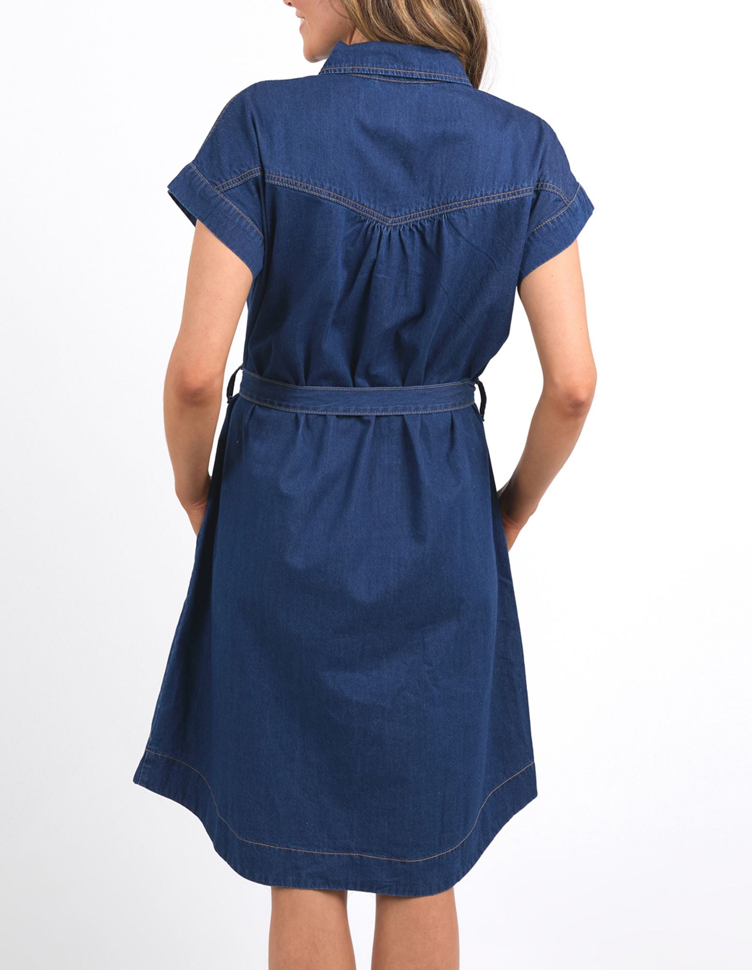 Elm Everleigh Denim Dress [COLOUR:Dark Blue  SIZE:8]