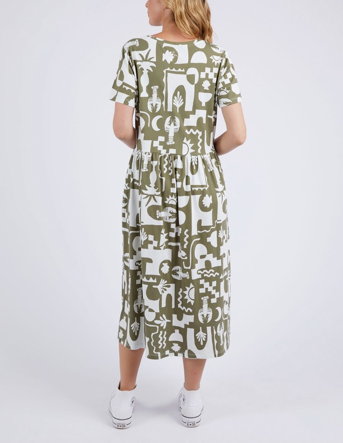 Elm Postcard Tee Dress [COLOUR:Clover   SIZE:8]