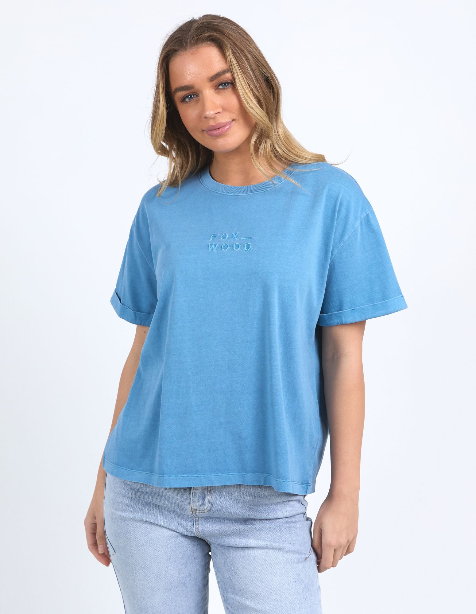 Foxwood Huntleigh Oversized Tee [COLOUR:Azure Blue SIZE:10]